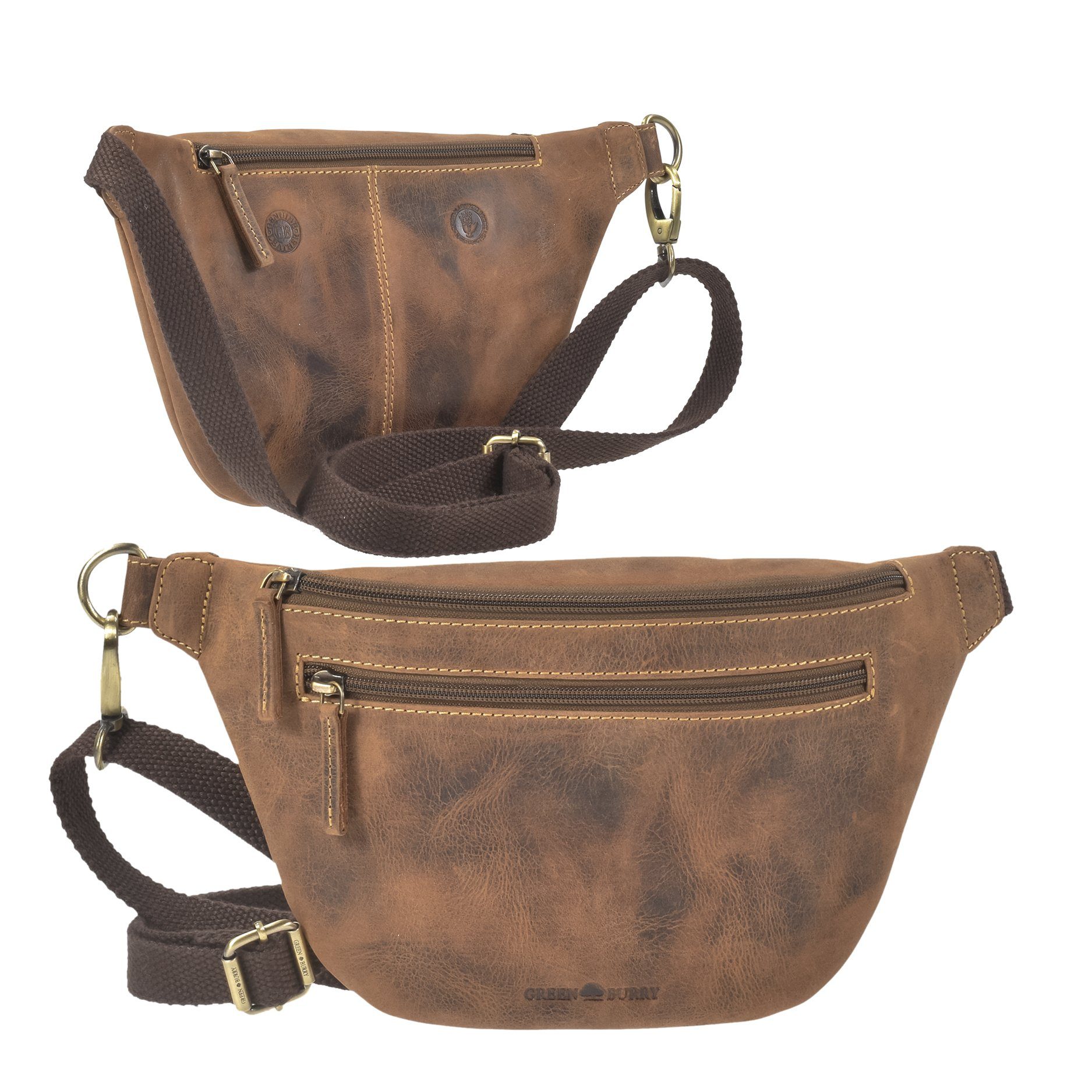 Greenburry Bauchtasche Vintage, Hüfttasche, Leder, WaistBag 33x17cm