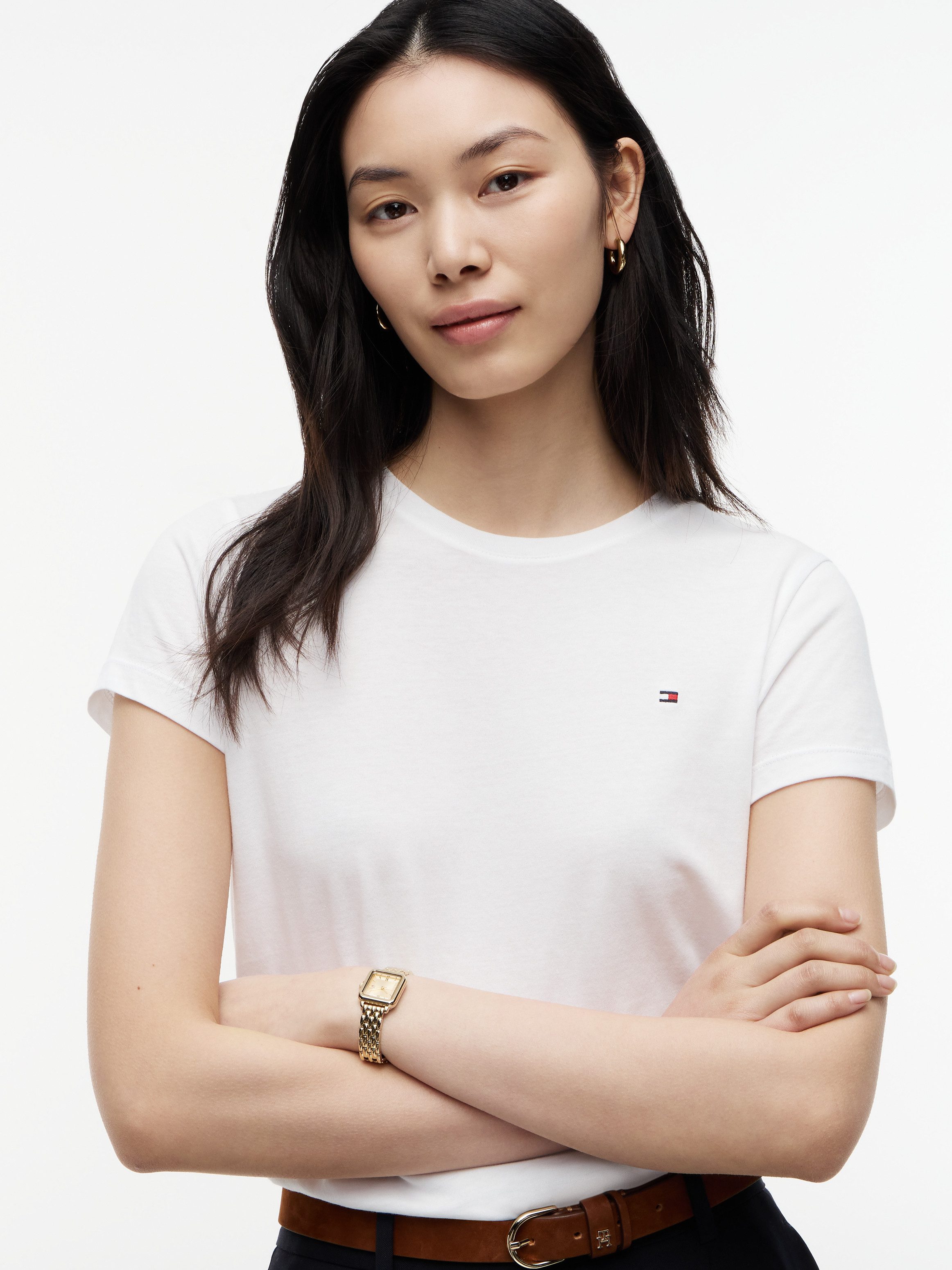 Tommy Hilfiger T-Shirt HERITAGE CREW NECK TEE mit Tommy Hilfiger Logo-Flag auf der Brust – Bild 3 von 5
