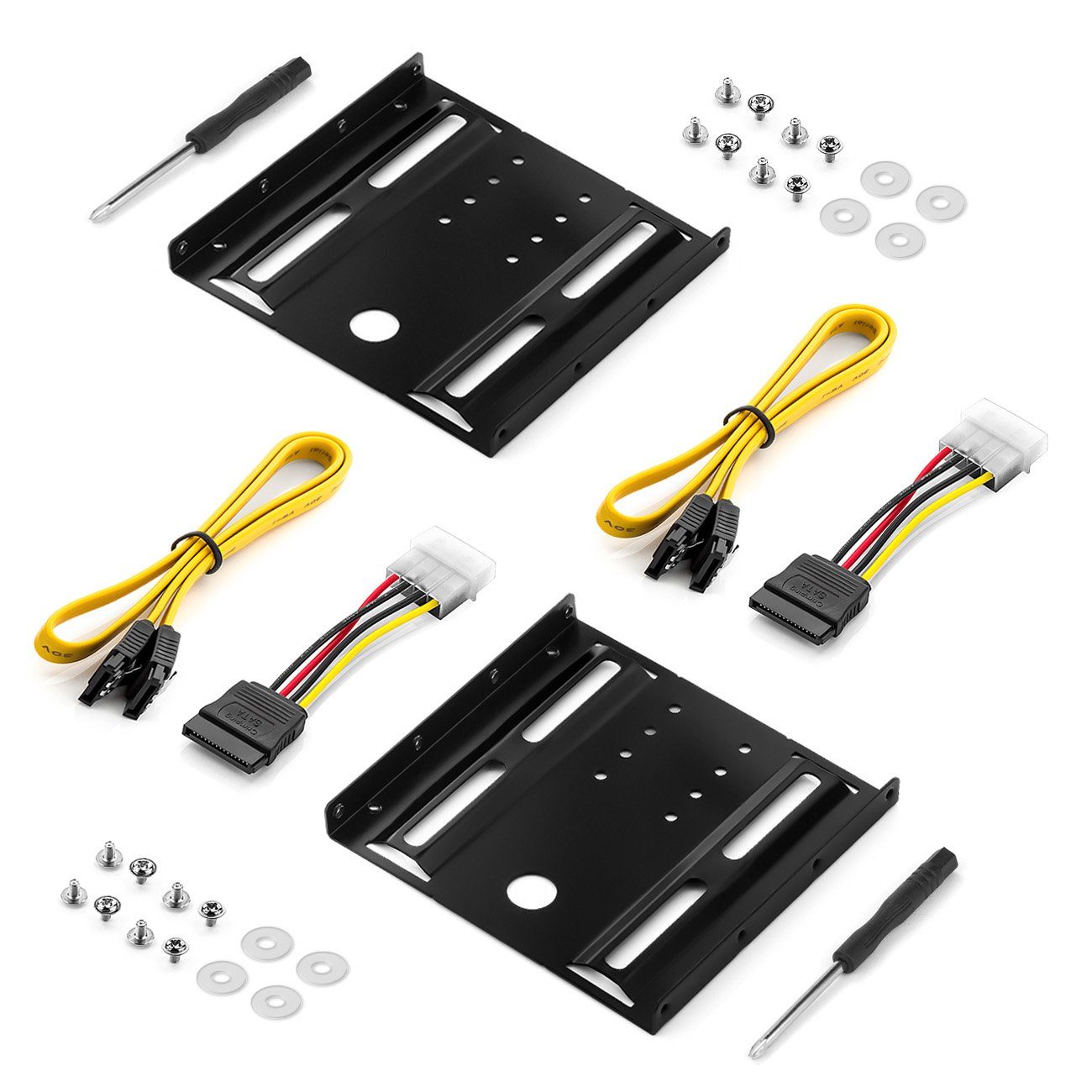 deleyCON Жесткие диски-Einbaurahmen deleyCON 2x Einbaurahmen für 2,5" HDD & SSD auf 3,5" Wechselrahmen