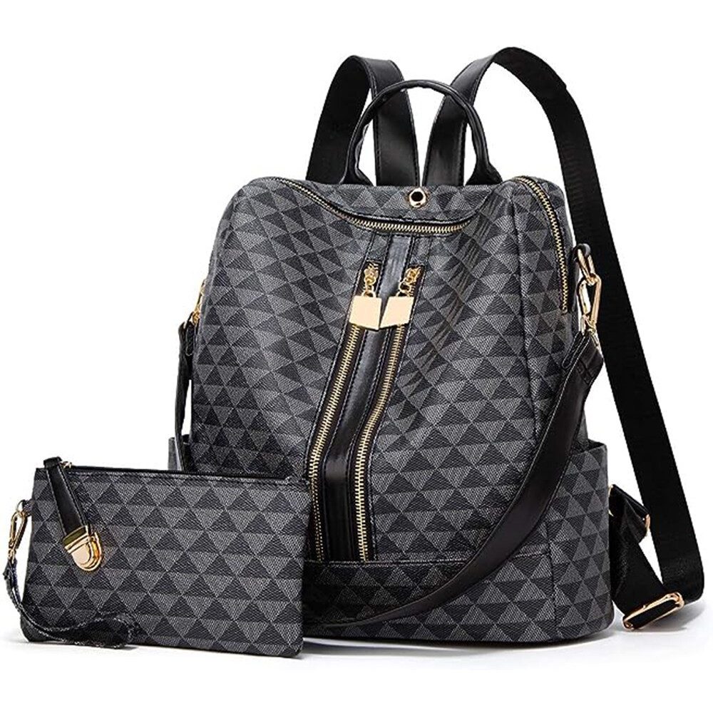 HAUSS SPOLE Rucksack Laptoprucksack Schulrucksack Lederrucksack Reiserucksack Leder (32x32x14 cm Lederrucksäcke mit 20x11 cm Handtasche, Schultertasche, Schule Rucksack, Notebook Laptop Tasche, Vintage), für Herren Damen Jungen Teenager Freizeit Arbeit Business Reisen