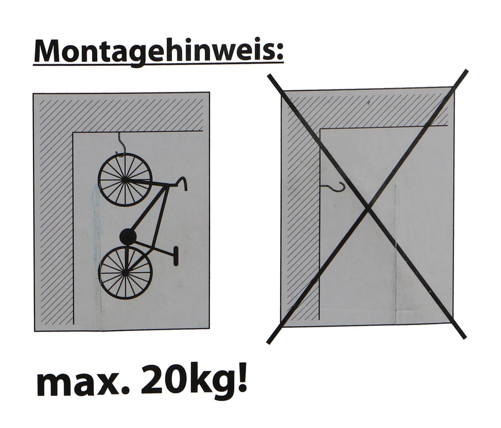 Global Partner Schraubhaken Fahrrad Stahl Deckenhaken Fahrradhaken Deckenhalter Deckenmontage