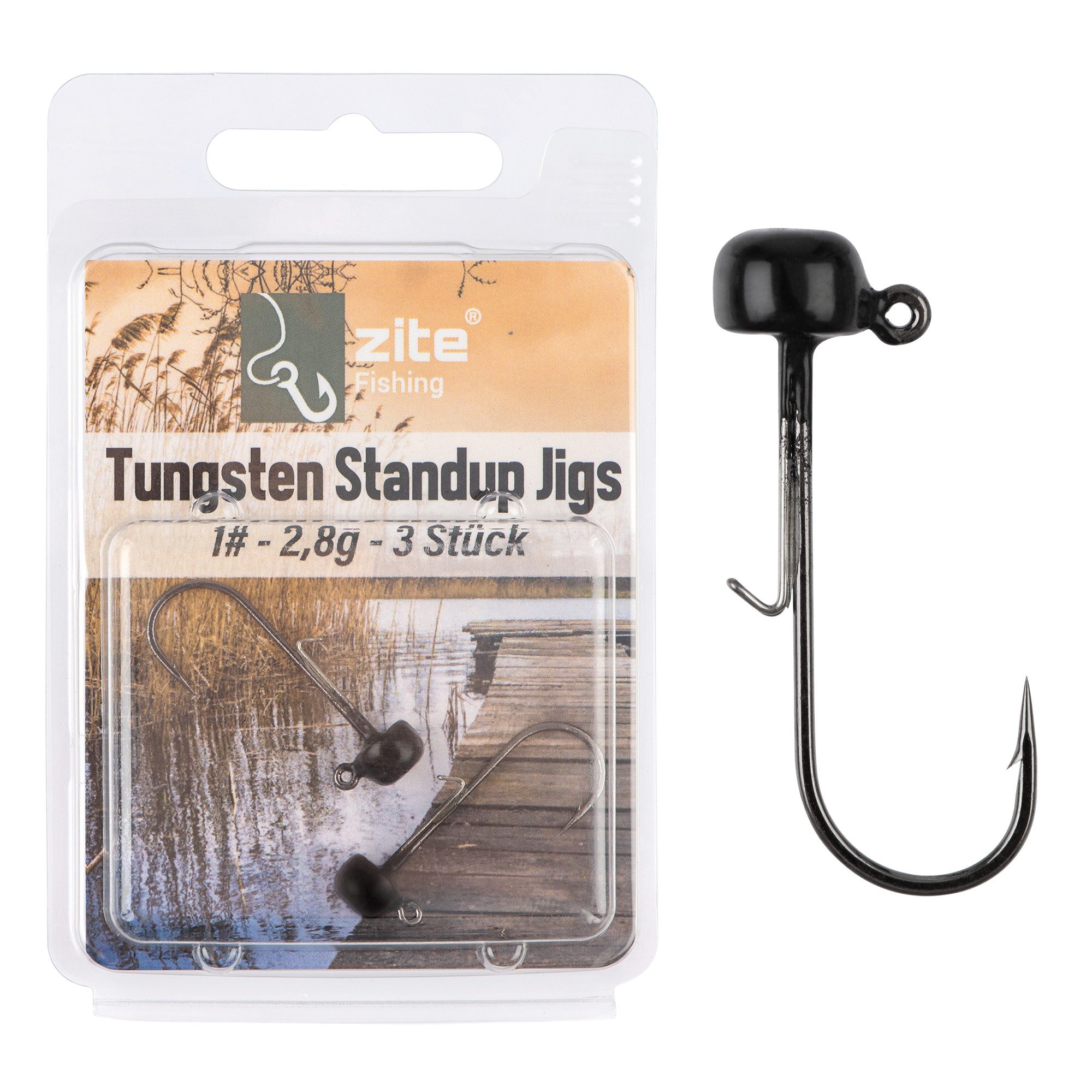 Jighaken Tungsten Standup Jigs Gr. #1-#2/0 mit 2,8-4,7g bleifreie Angelhaken