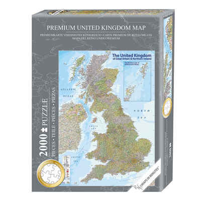 Close Up Spiel, UK Karte Puzzle 2000 Teile MAPS IN MINUTES, Great Britain
