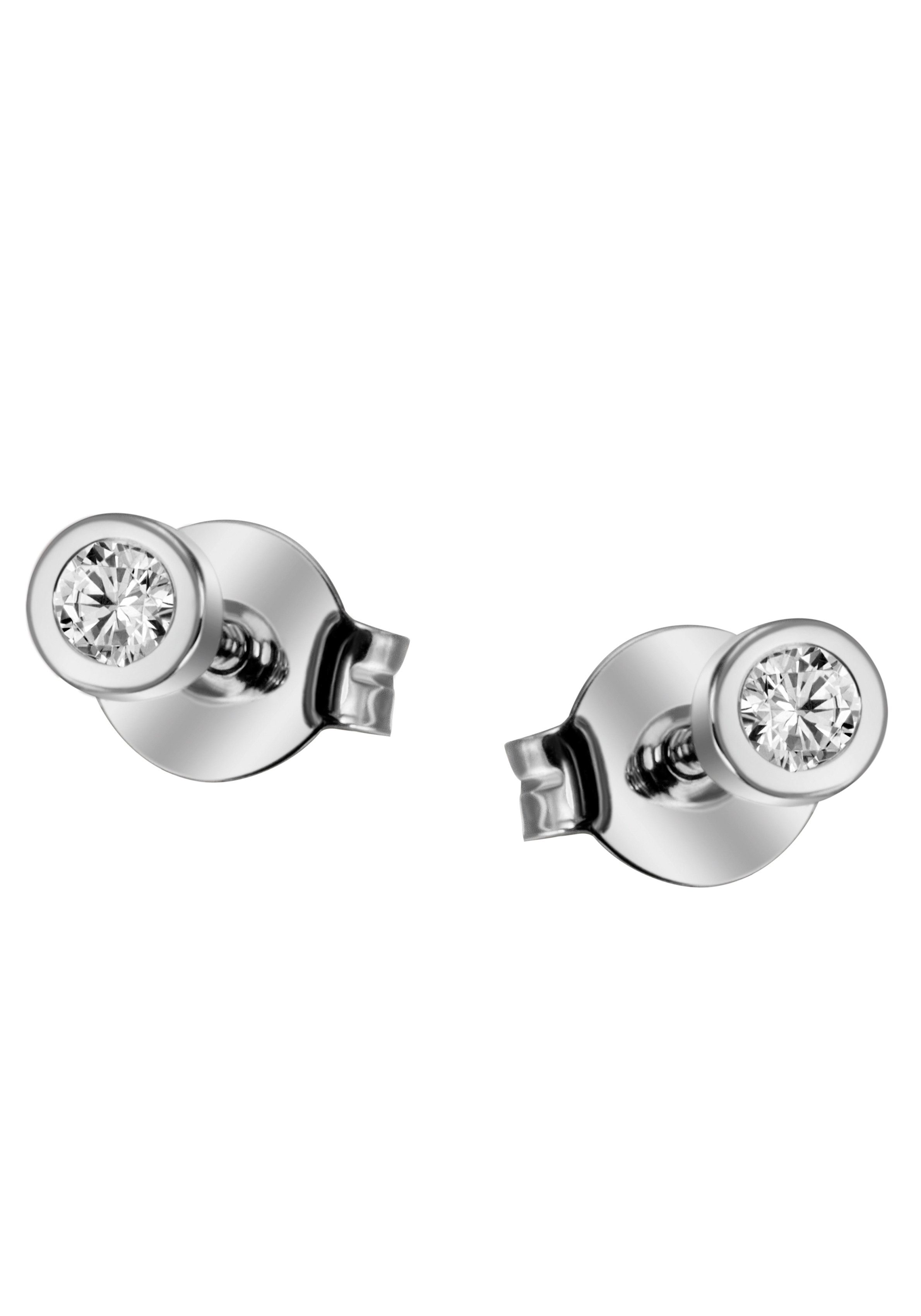 Firetti Paar Ohrstecker Schmuck Geschenk Gold 585 Ohrschmuck Solitär, mit Brillant - Zargenfassung