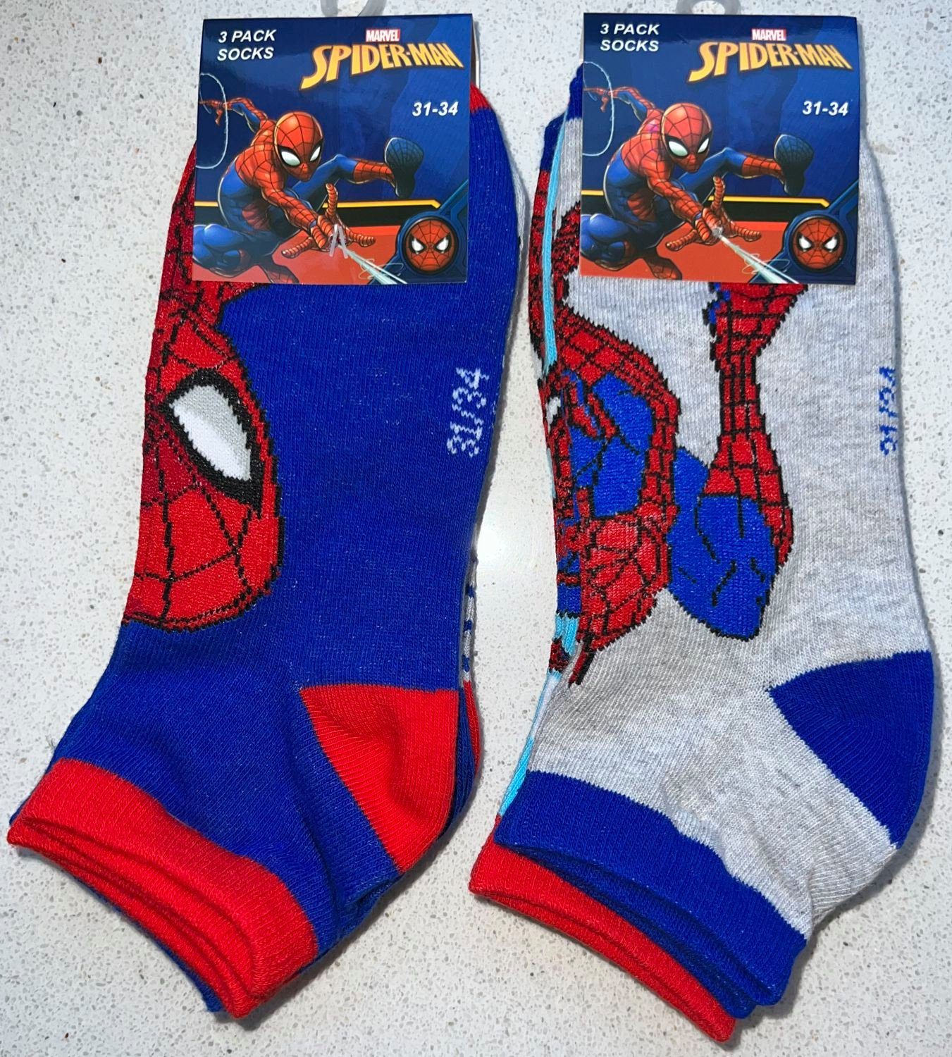 Spiderman Sneakersocken 6x Spiderman kurze Kindersocken Strümpfe Socken Sneaker Kurze Kindersocken
