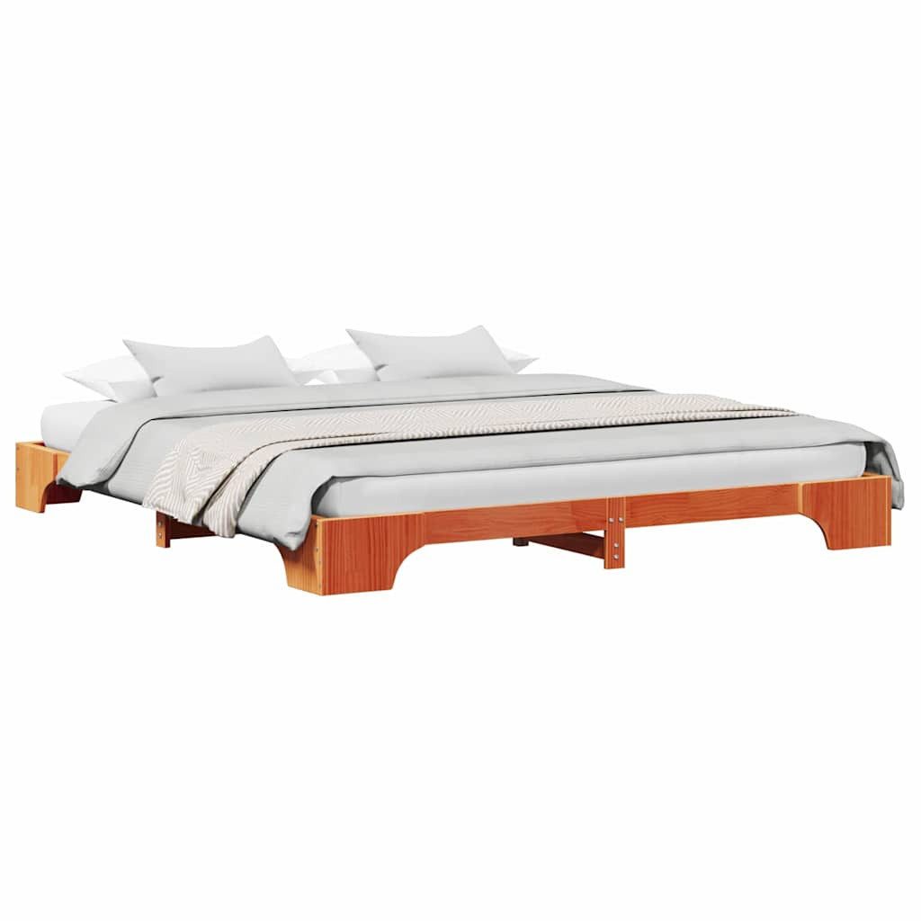 vidaXL Bett Bettgestell Wachsbraun 200 x günstig online kaufen