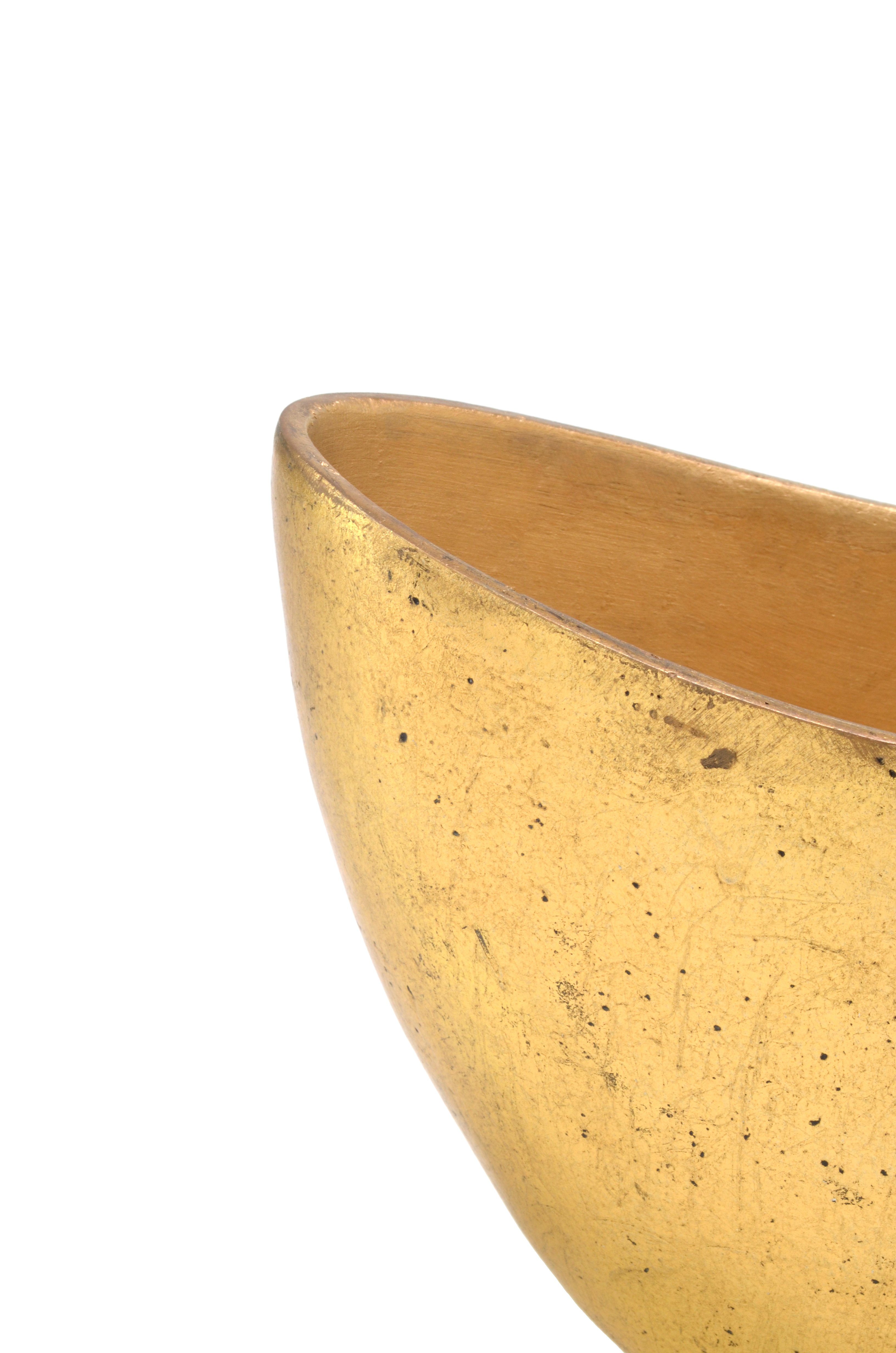 Flingora Jardiniere Odeta, Fiberglas - Indoor - Gold - 37 x 18 x 21 cm