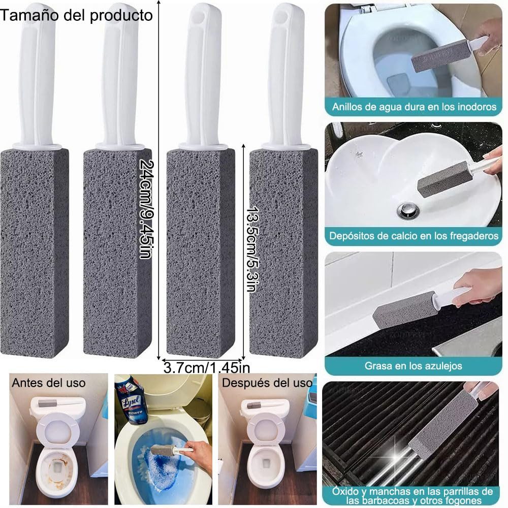 Thumbnail - ZEUOPQ WC-Reinigungsbürste Bimsstein Reinigungsschwamm Reinigungsstein Toilettenstein mit Griff, (4er Pack) Toilettenrei...