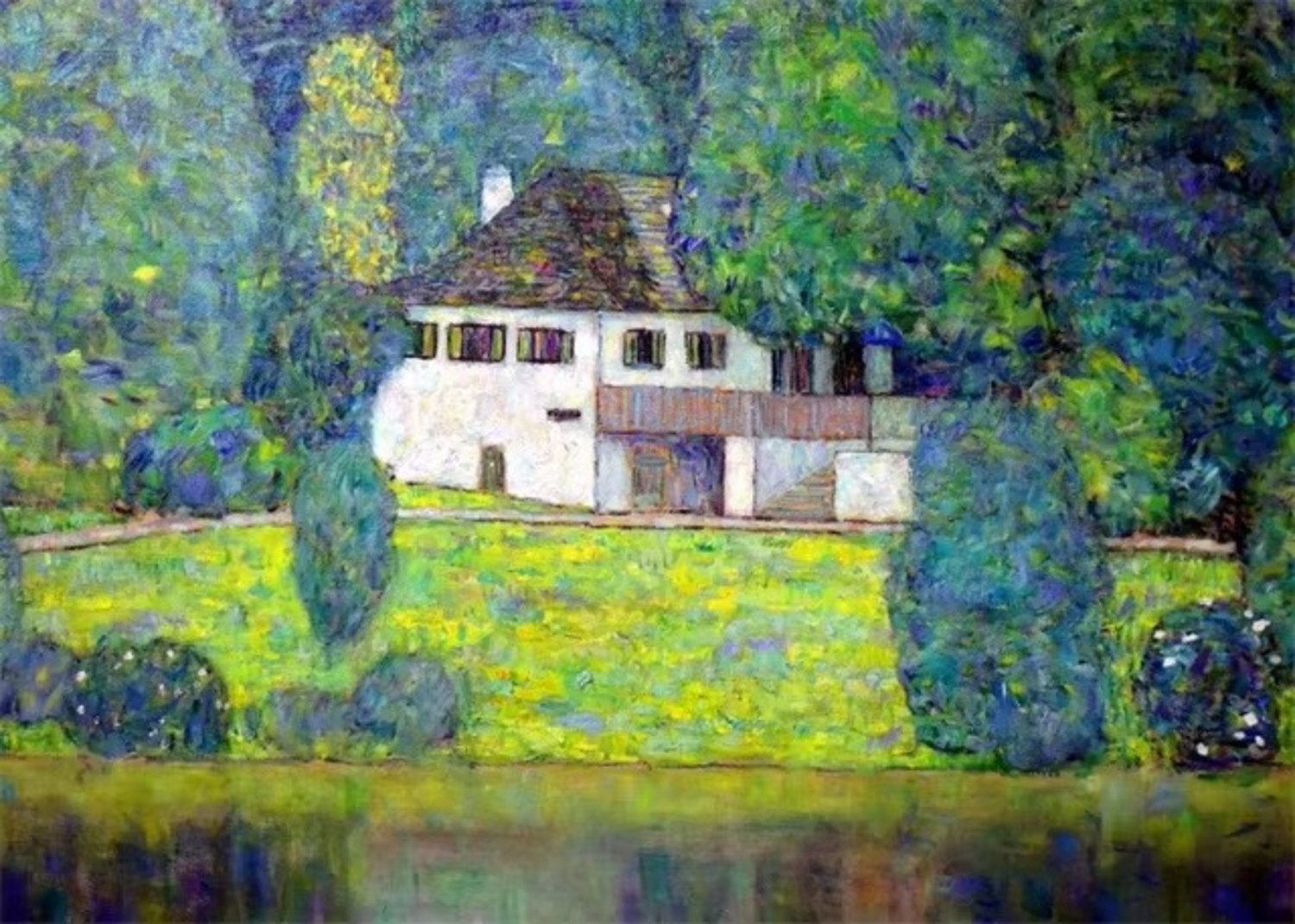 TPFLiving Kunstdruck OHNE RAHMEN, Gustav Klimt - Blumengarten, Sonneblumen, günstig online kaufen