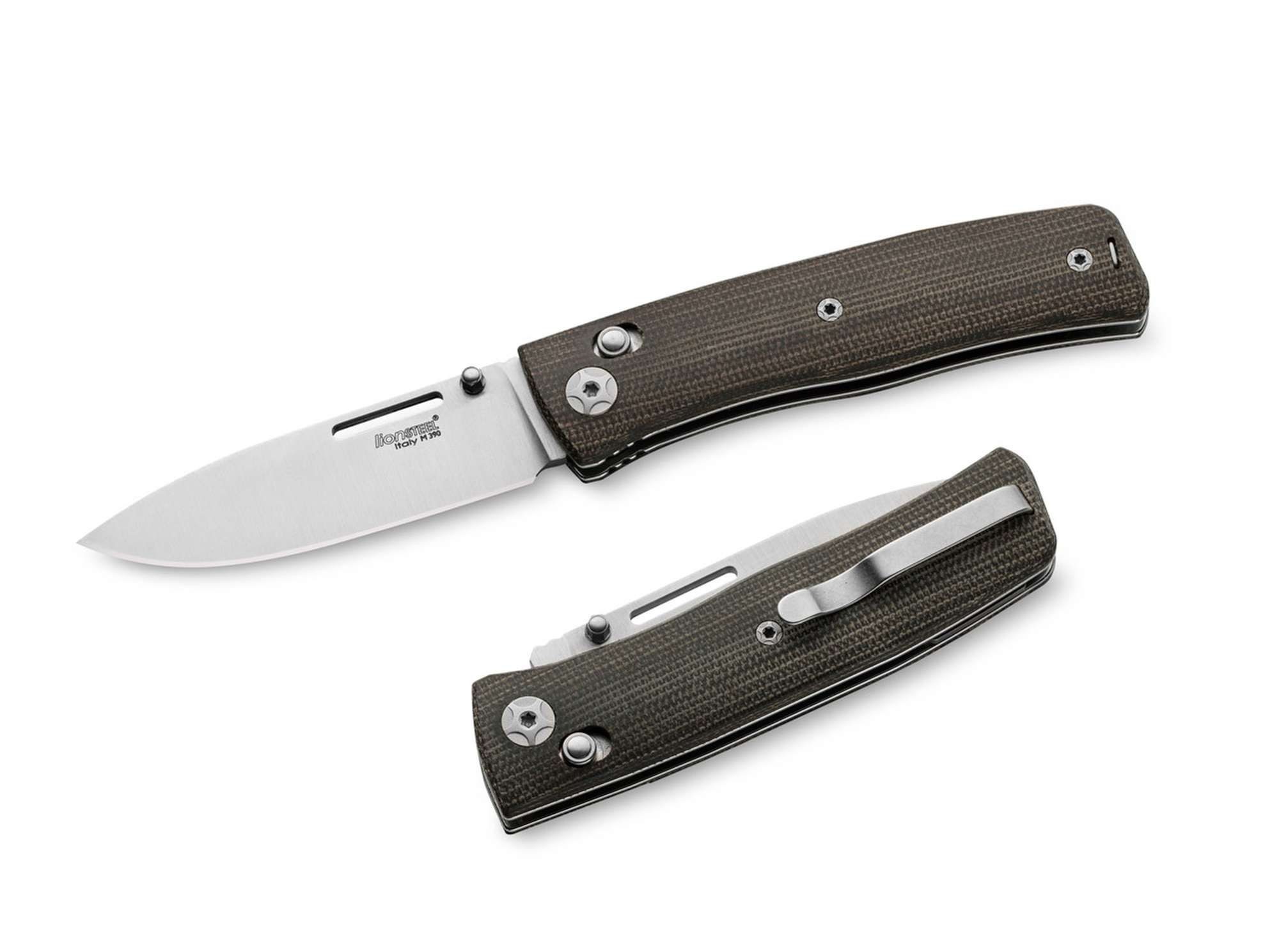 LionSteel Taschenmesser LionSteel Nini M390 Green Micarta
