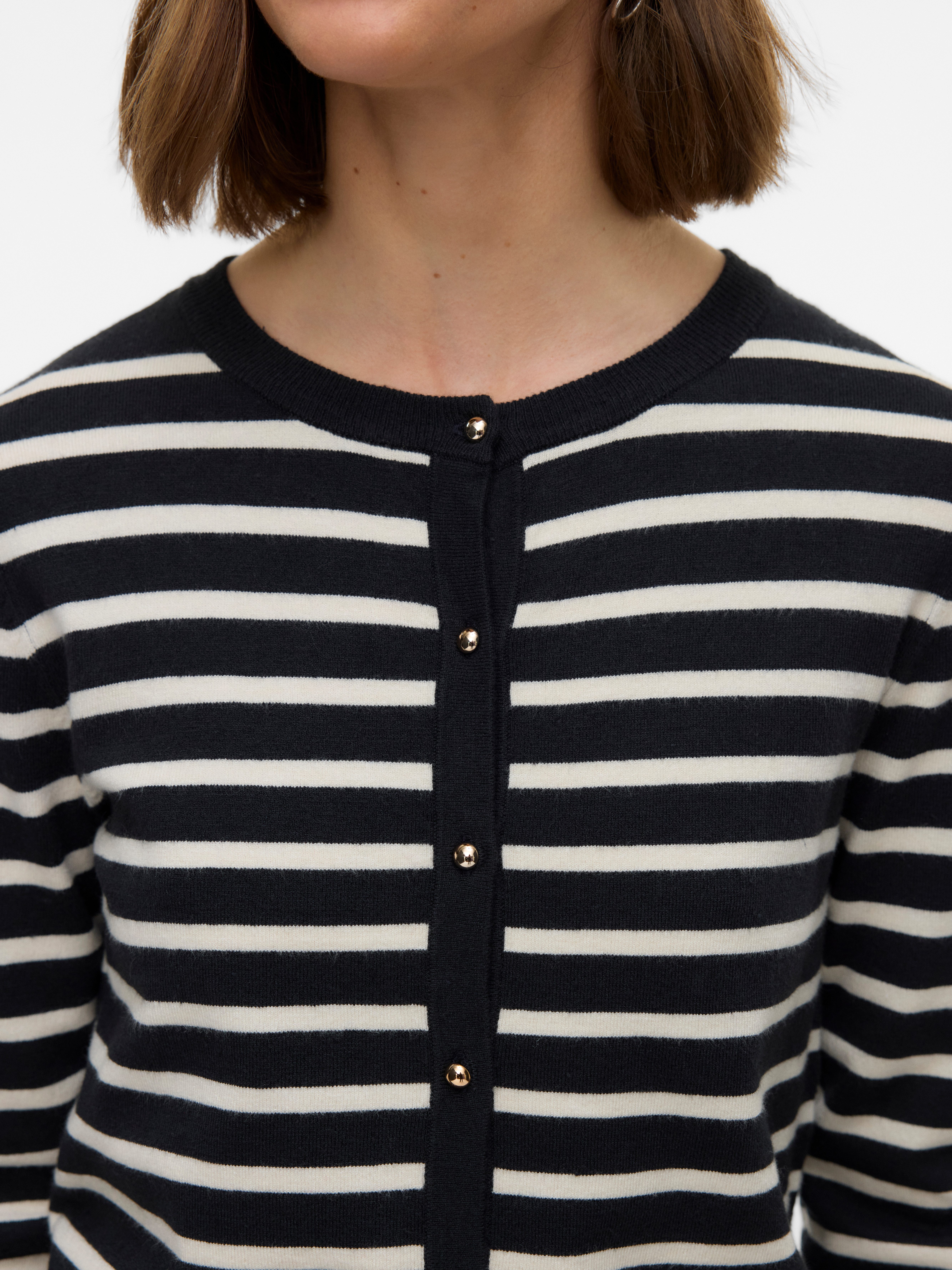 Vero Moda Strickjacke VMHAPPY LS O-NECK BUTTON CARDIGAN BOO