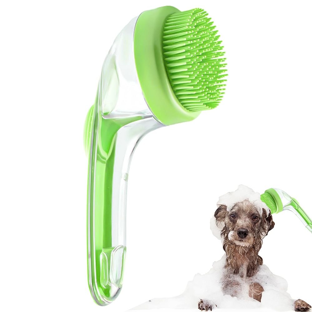 Ledander Fellbürste 2-in-1 Hundebadebürste Hundeshampoo Bürste,Schaum Bürste, mit integriertem Shampoo-Spender,Aufhängbare Haustier-Badebürste