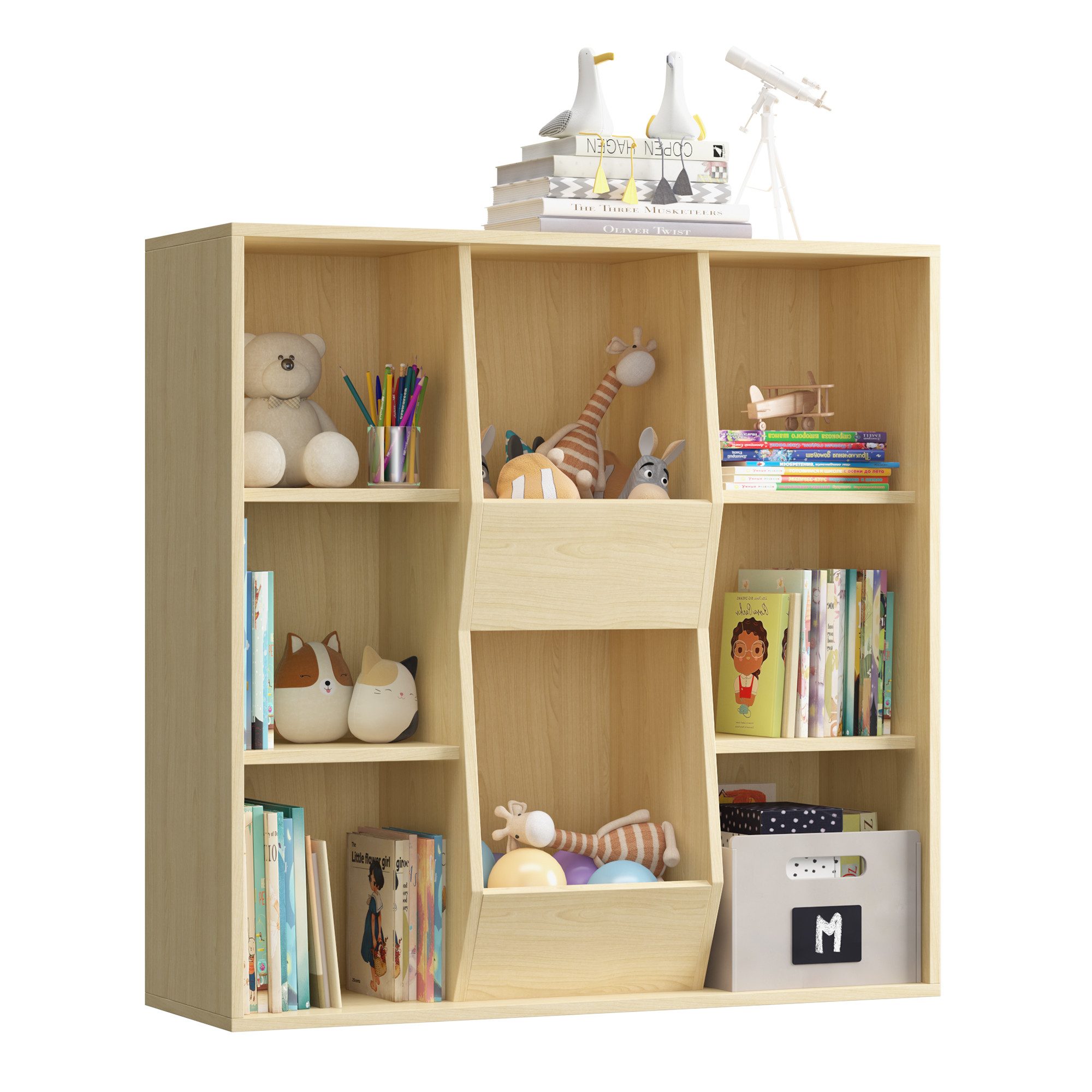 radelldar Kinderregal Bücherregal Kinder Spielzeugregal, mit 8 offenes Fäch günstig online kaufen