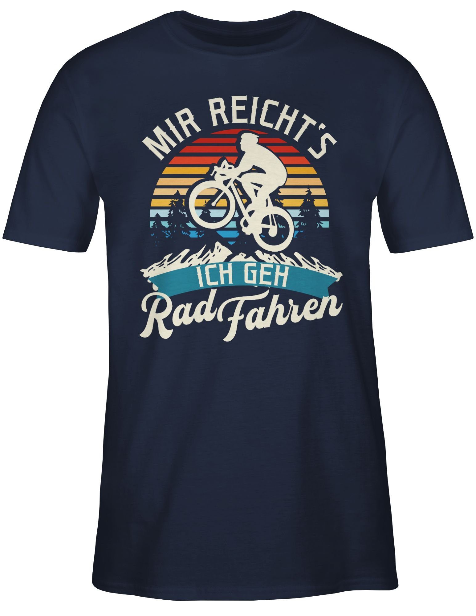 Shirtracer T-Shirt Mir 02 Radsport fahren weiß - reicht's Rad Blau Navy Vintage Bekleidung - Fahrrad geh ich