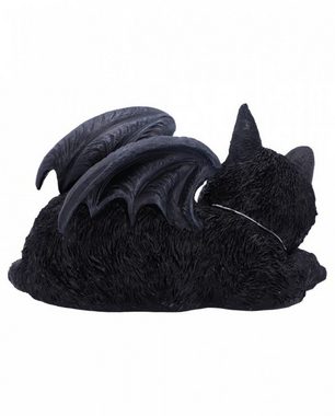 Horror-Shop Dekofigur Schlafende schwarze Katze mit Vampirflügel 18cm al