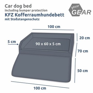yourGEAR Tierbett your GEAR Termoli 100x70cm Hundebett Auto Kofferraum Ladekantenschutz