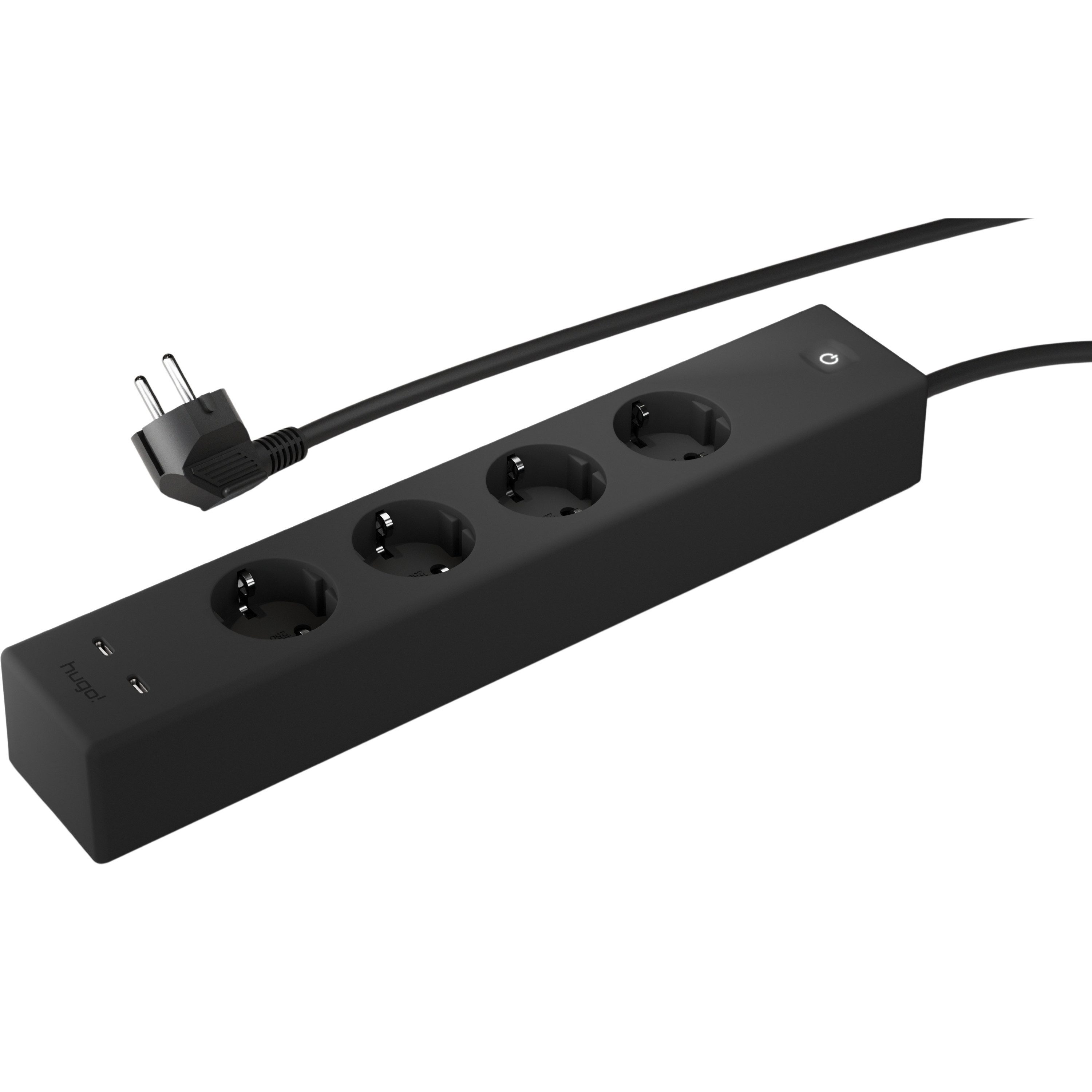 Brennenstuhl hugo! SOCKET Steckdosenleiste mit USB C 20W PD Steckdosenleiste 4-fach (Kabellänge 2 m)