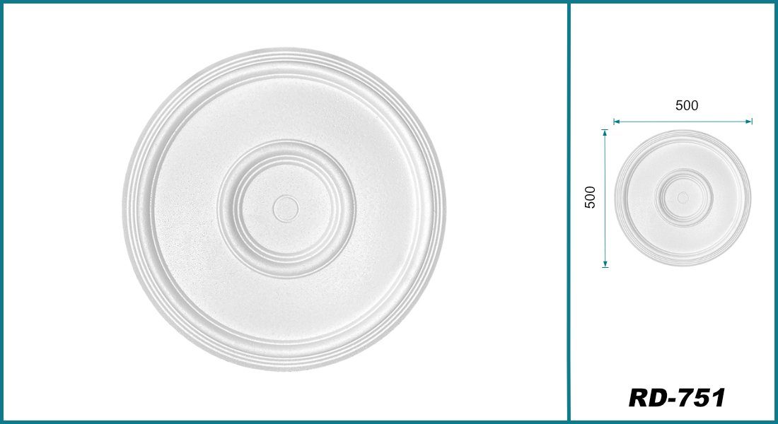 Hexim Wanddekoobjekt Kreis 50cm (HEXIM Stuckrosette aus EPS Styropor weiß - günstig online kaufen