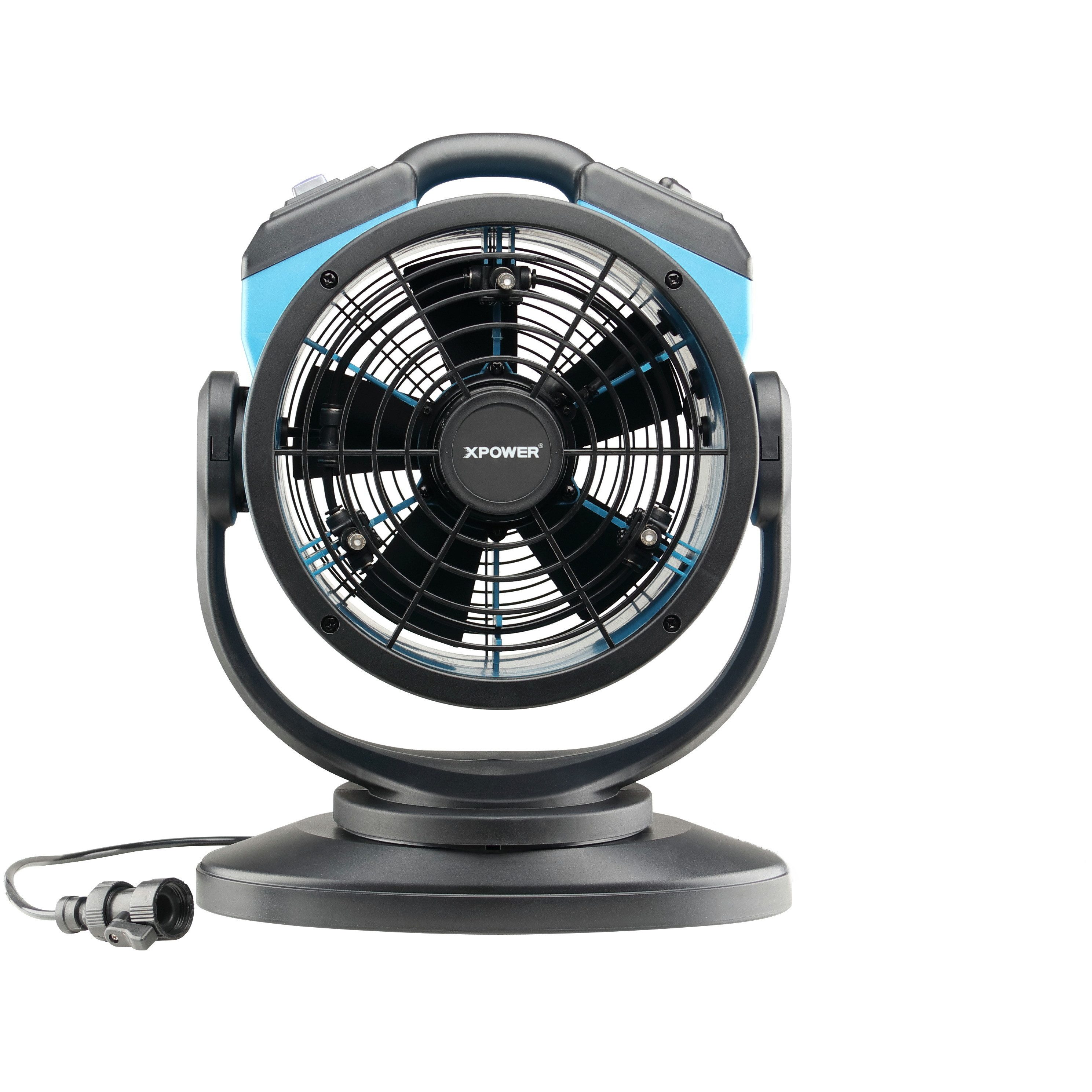 XPOWER Ventilatorkombigerät Mobiler Wassertank mit tragbarem Vernebelungsventilator-Set, Energieeinsparung, Angeschlossen an den Schlauchsprühventilator