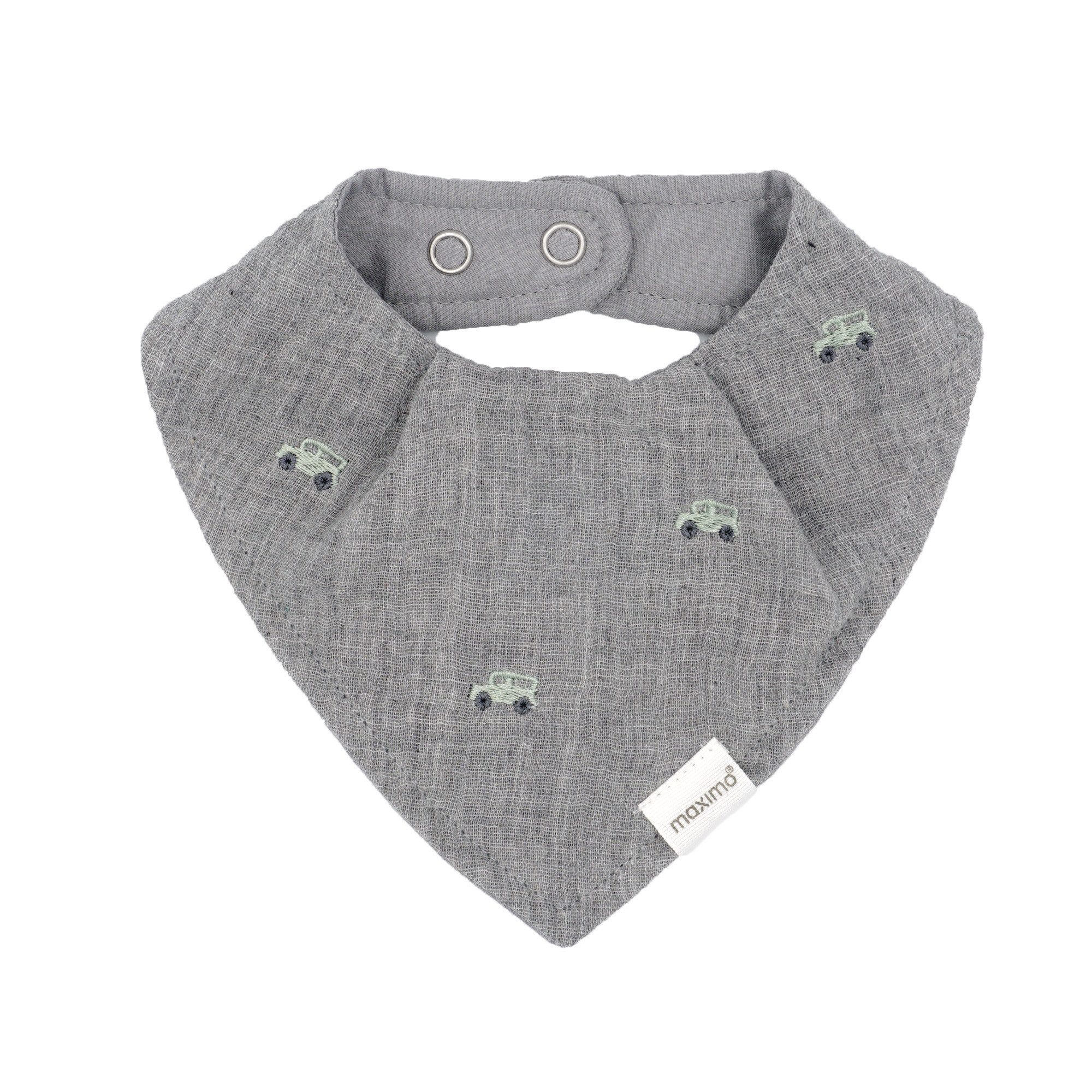 MAXIMO Halstuch GOTS BABY-Tuch, Druckknopf Musselinstoff bestickt, Futter, (1-St), Musselin