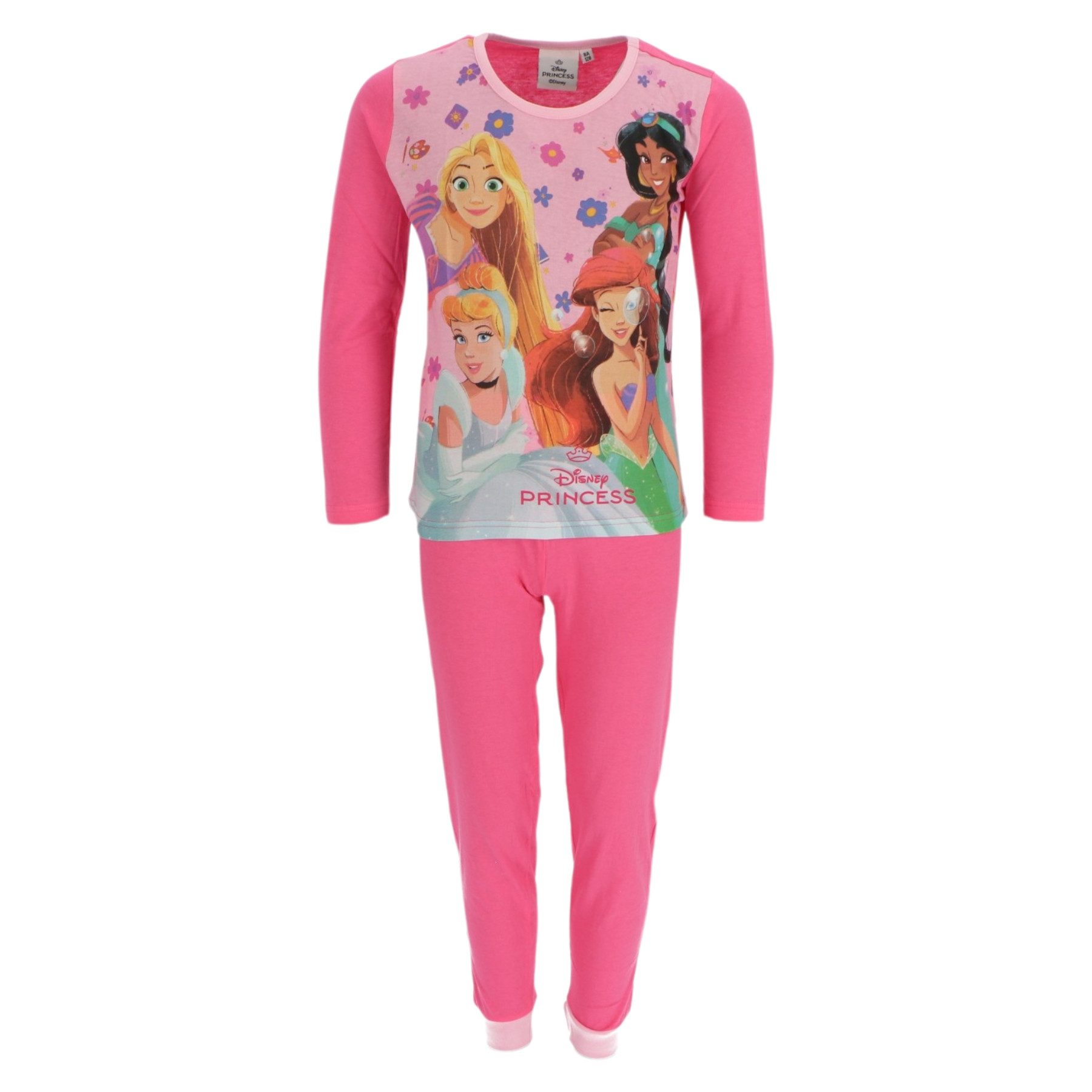 Disney Princess Pyjama Kinder Schlafanzug Langarm Zweiteiler für Mädchen aus Baumwolle (2 tlg)