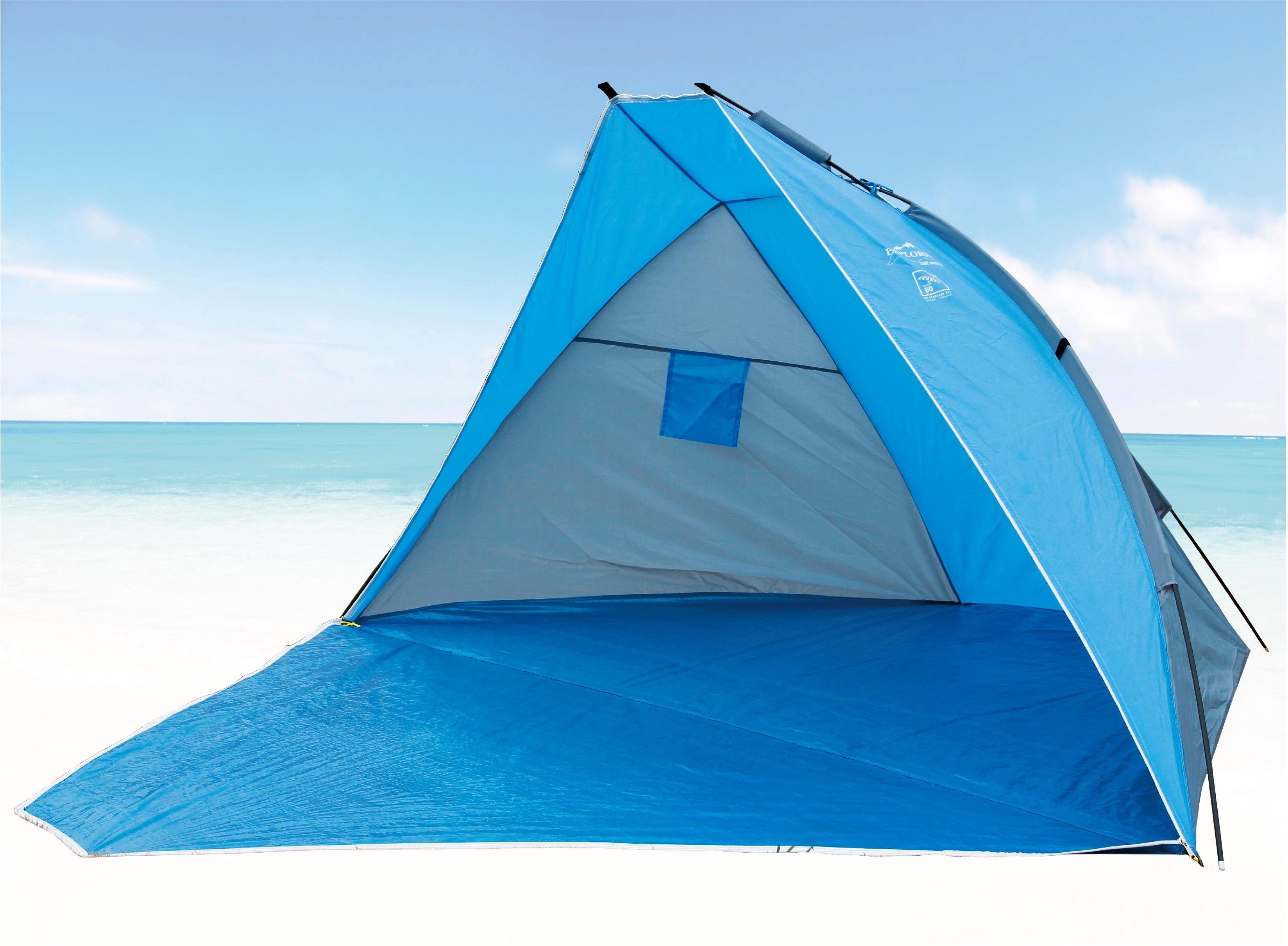 EXPLORER Strandmuschel »Strandmuschel Sonnenschutz Wind Schutz«, Strand  Zelt UV 80 Verschließbar
