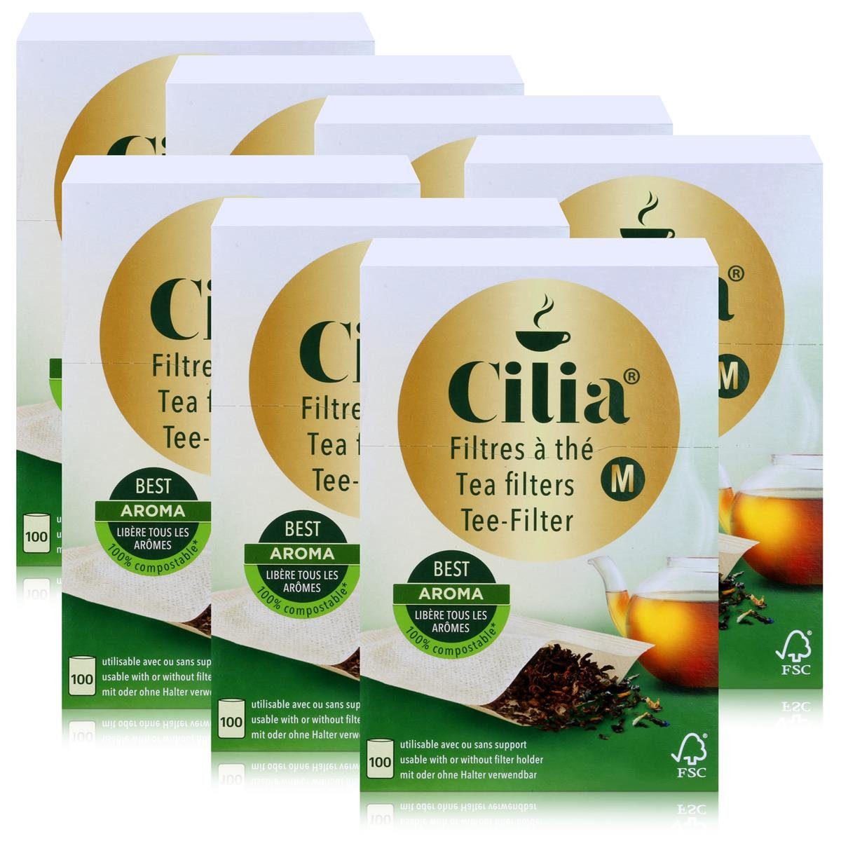 CILIA® Halter Grösse mit/ohne M 100Stk. (7er Teesieb Teefilter verwendbar Cilia Pac