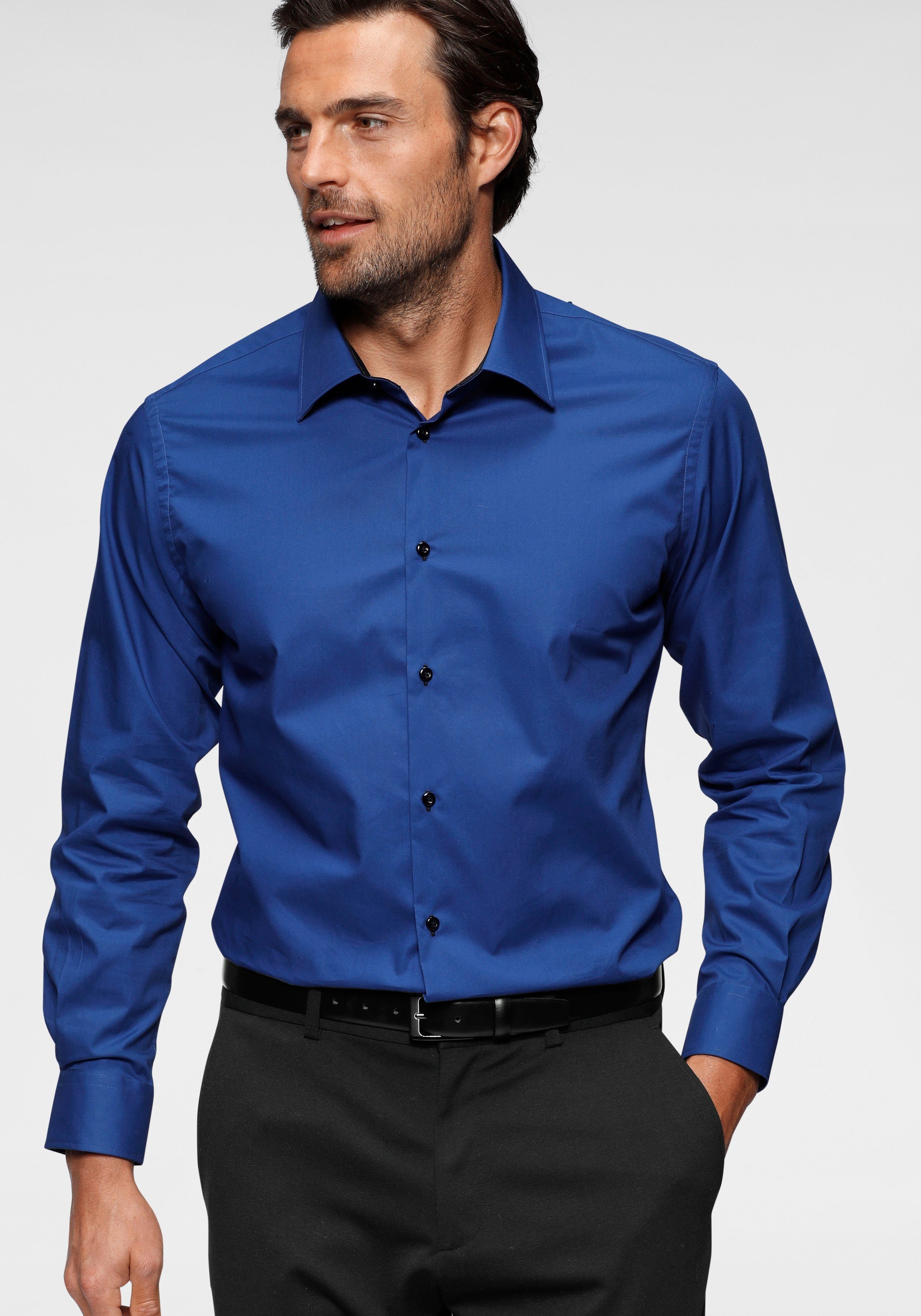 Blaue Satin Hemden für Herren online kaufen | OTTO