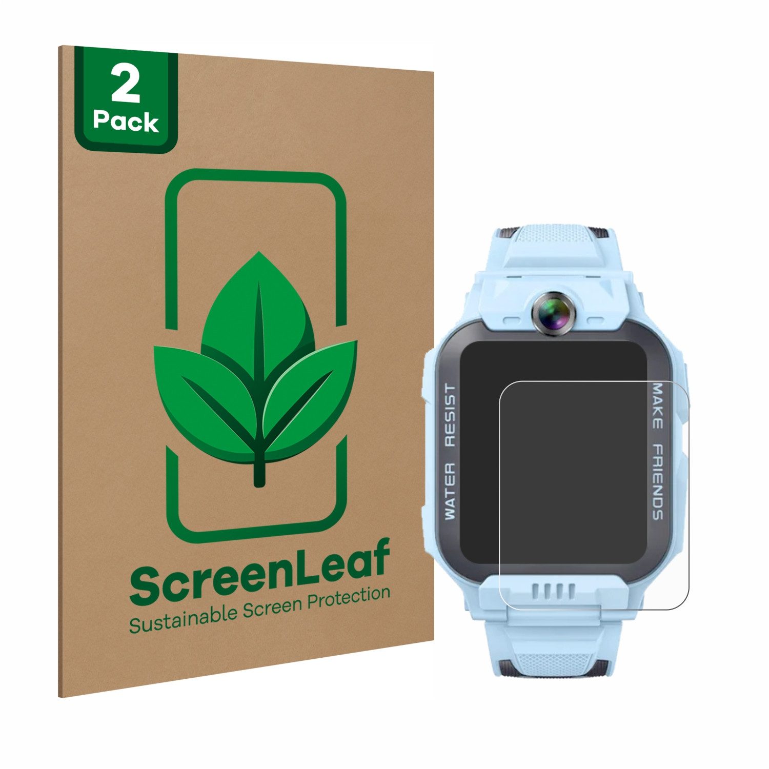 ScreenLeaf Displayschutzfolie Schutzfolie für Imoo Watch Phone Z7, 2 Stück, nachhaltiger Displayschutz Schutz Folie Klar Transparent