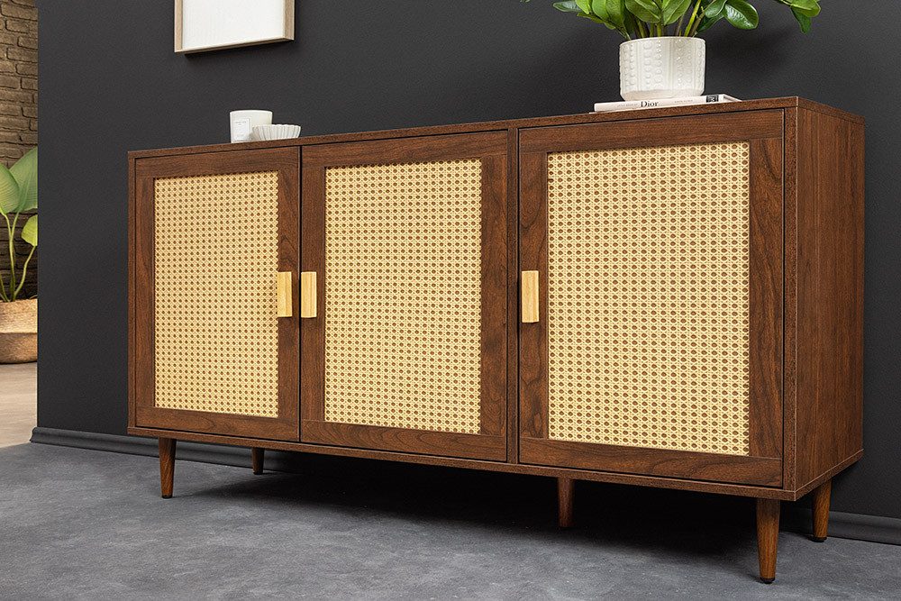 riess-ambiente Sideboard VIENNA 120cm braun · Retro-Kommode mit Wiener Geflecht und Stauraum (Einzelartikel, 1 St), 4 geschlossene Fächer · Wohnzimmer · Rattan · Natural Look · Design