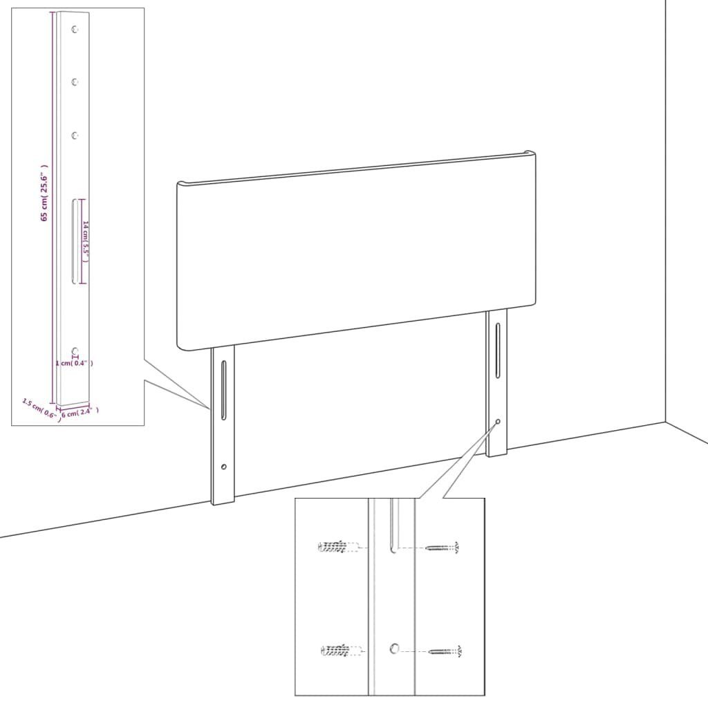 Ohren cm Hellgrau vidaXL (1 St) Kopfteil 83x16x78/88 mit Samt, Kopfteil