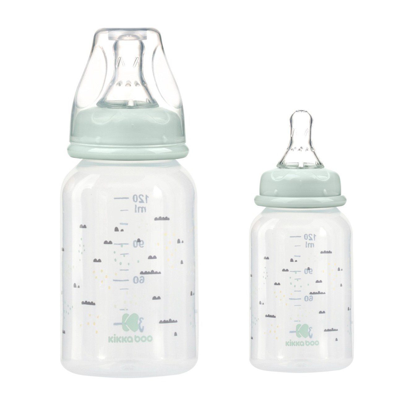 Babyflasche Babyflasche 120 grün ml, S Savanna aus Kunststoff, Anti-Kolik-Sauger Kikkaboo Größe