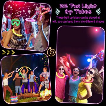 PRECORN Knicklicht 12 Stück LED Pop Tubes Fidget Toy Set Kindergeburtstag Deko, 6 Farben