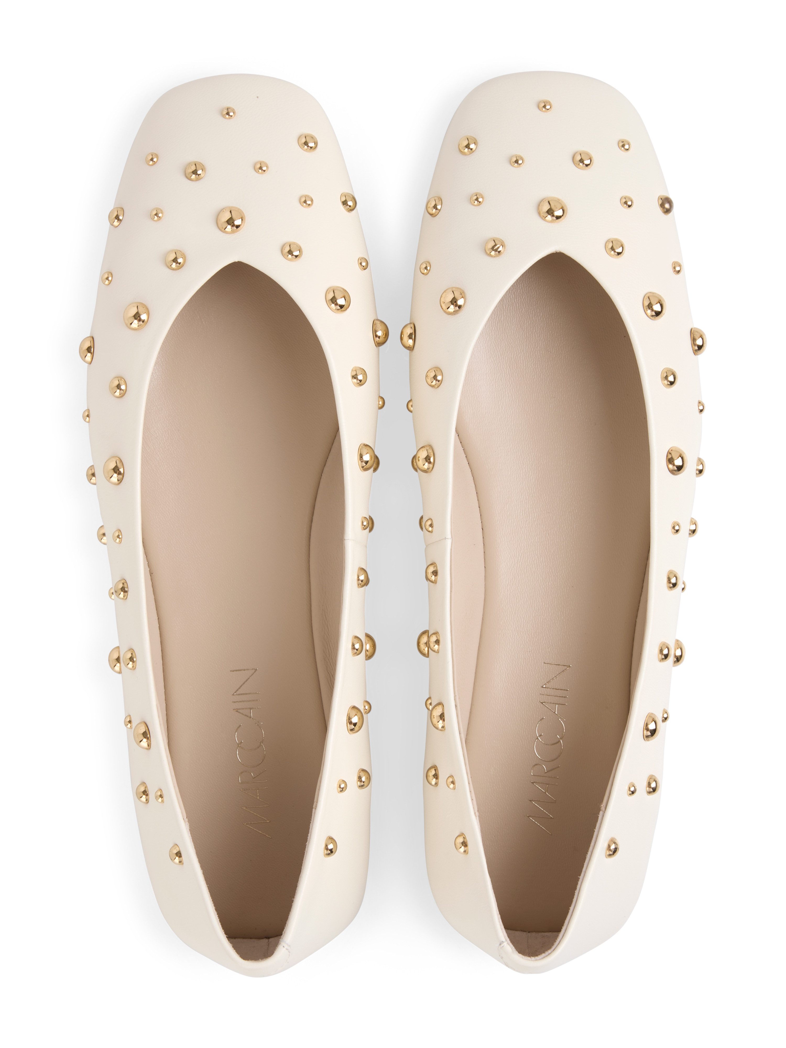 Marc Cain Collections Ballerina Flats, Slipper, Schlupfschuh mit glänzenden Nieten verziert – Bild 4 von 4