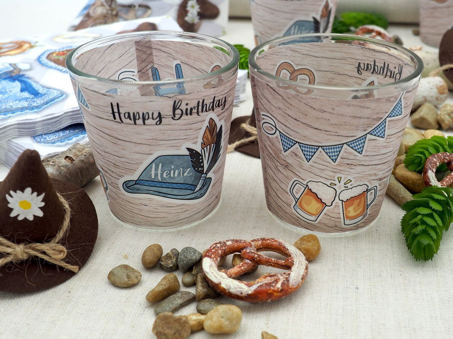 ZauberDeko Tischdecke Oktoberfest Set Bayrisch Mann Oktoberfest Geburtstag Personalisiert