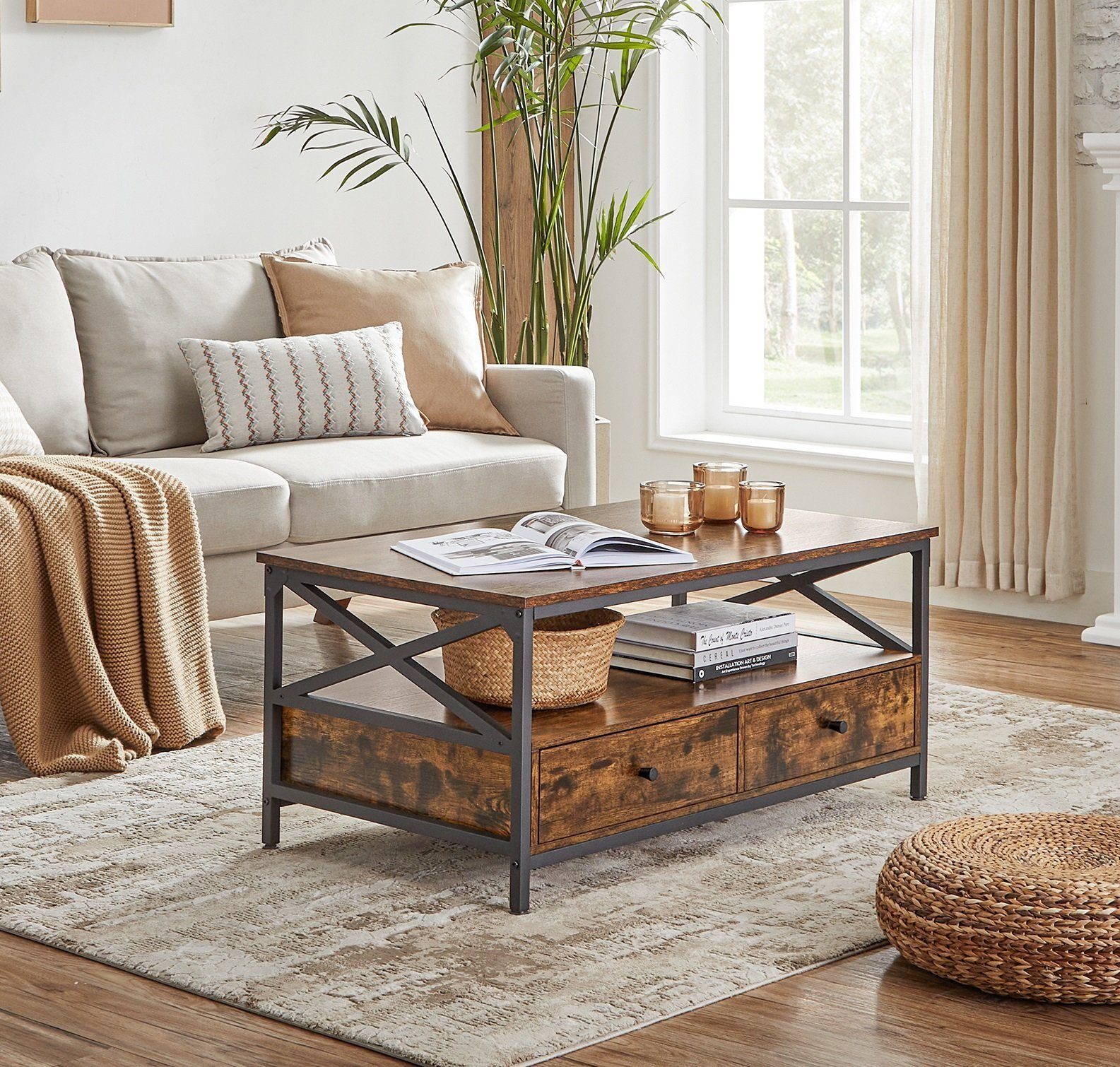 VASAGLE Couchtisch, Sofatisch, Wohnzimmertisch, 100 x 55 x 45 cm(LxBxH) günstig online kaufen