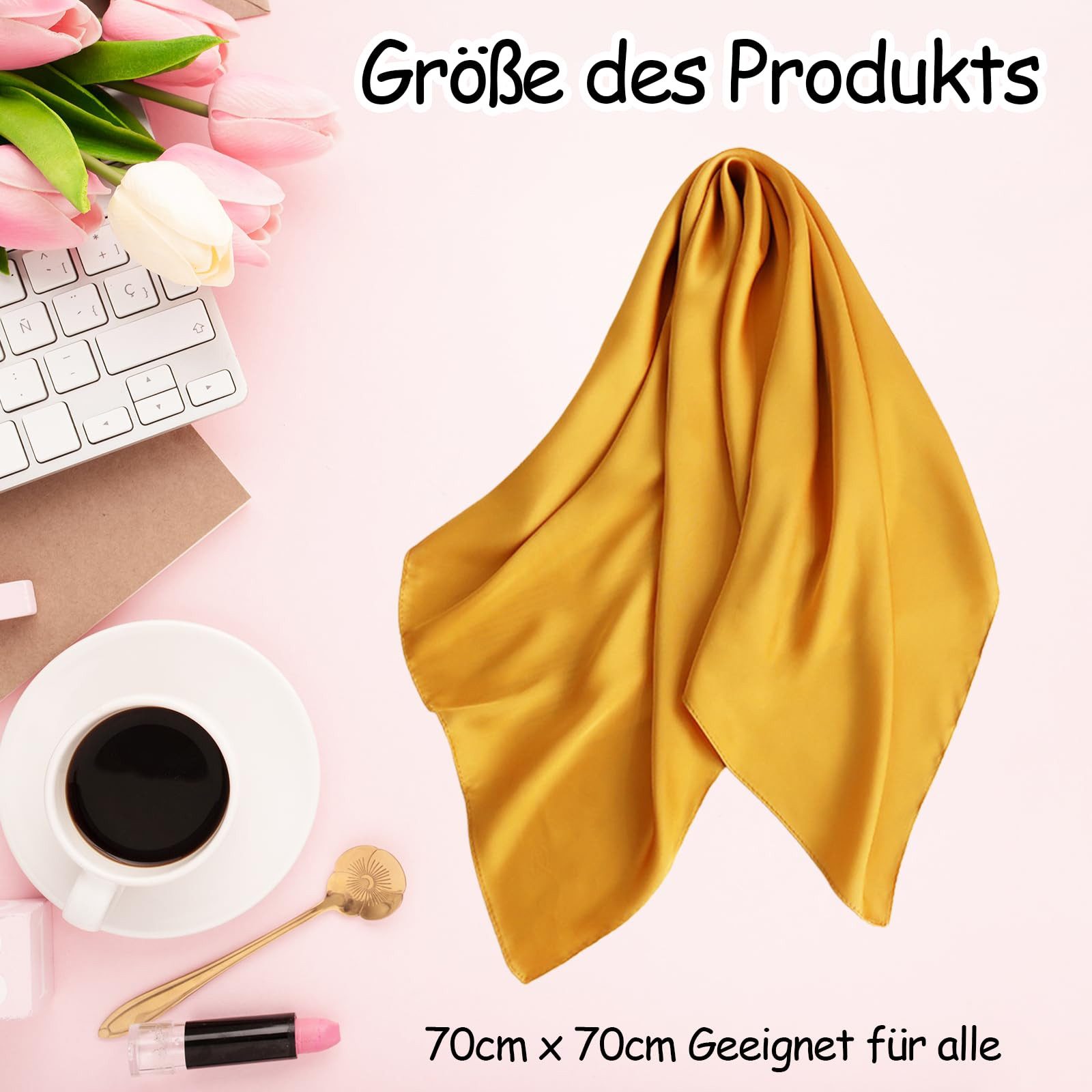 Cachito Seidentuch Damen Seidentücher Leicht Seidenschal Bandana Halstuch Kopftuch, Elegante Schal Tuch Geschenk für Frauen