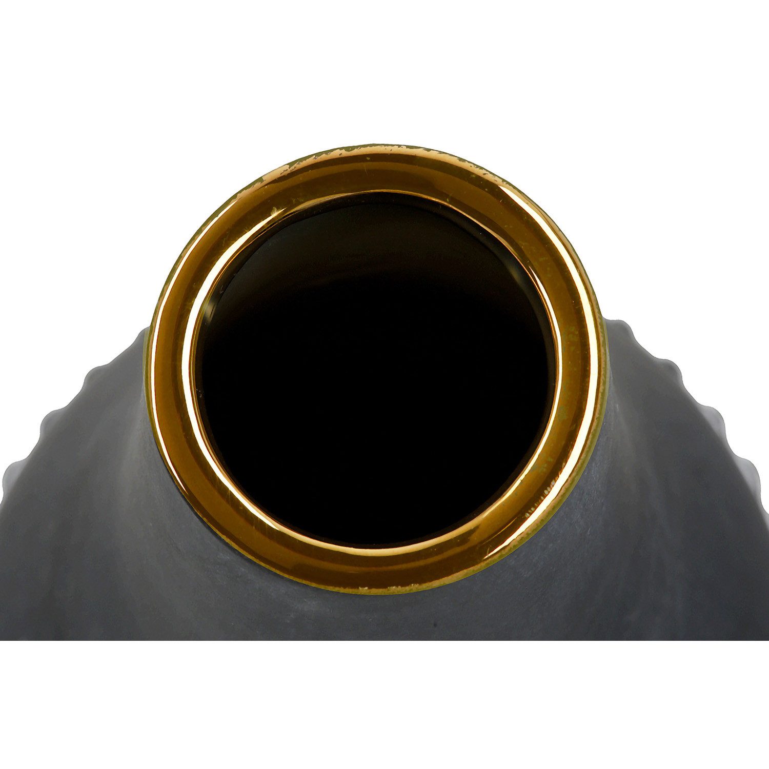 GILDE Bodenvase BROOKLYN - Bodenvase in anthrazit aus Keramik - H. 61cm - Dekovase (1xBodenvase, 1 Stück), Blumenvase - Dekoration - Vasen - Weihnachten - Pamapasgras - Geschenk