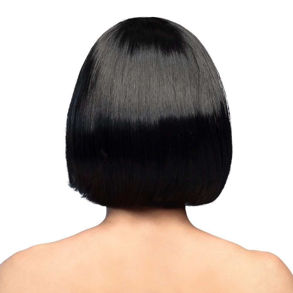 Boland Kostüm-Perücke Perücke Cabaret schwarz Eleganter Bob mit Pony für Kostüm & Show, Kurzhaar Bob mit modernem Pony für Damen