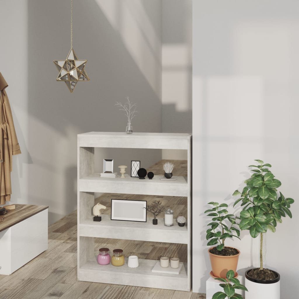 furnicato Bücherregal aus Holzwerkstoff 80x30x103 cm Betongrau, 1-tlg.