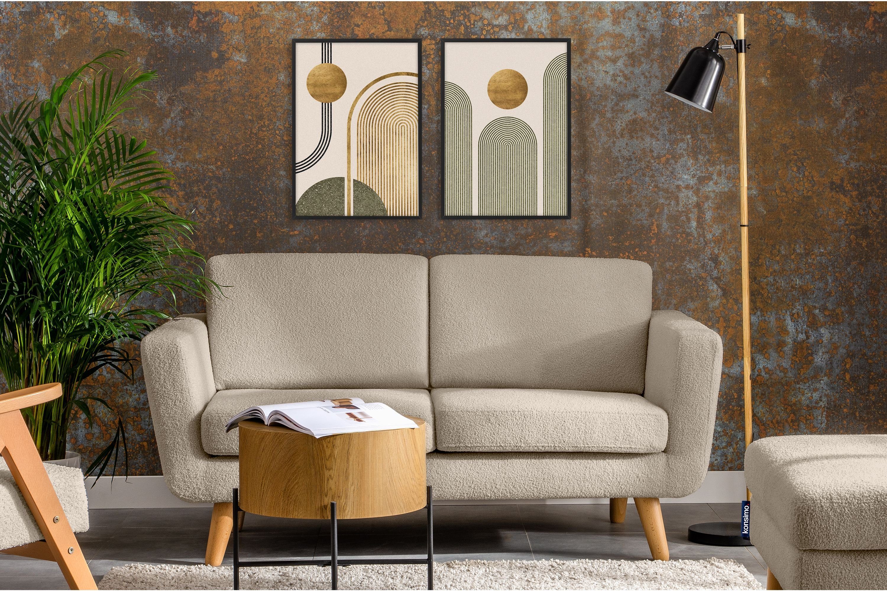 KONSIMO® 2-Sitzer TAGIO Sofa, hergestellt in der EU, Scandi-Stil, mit Armle günstig online kaufen