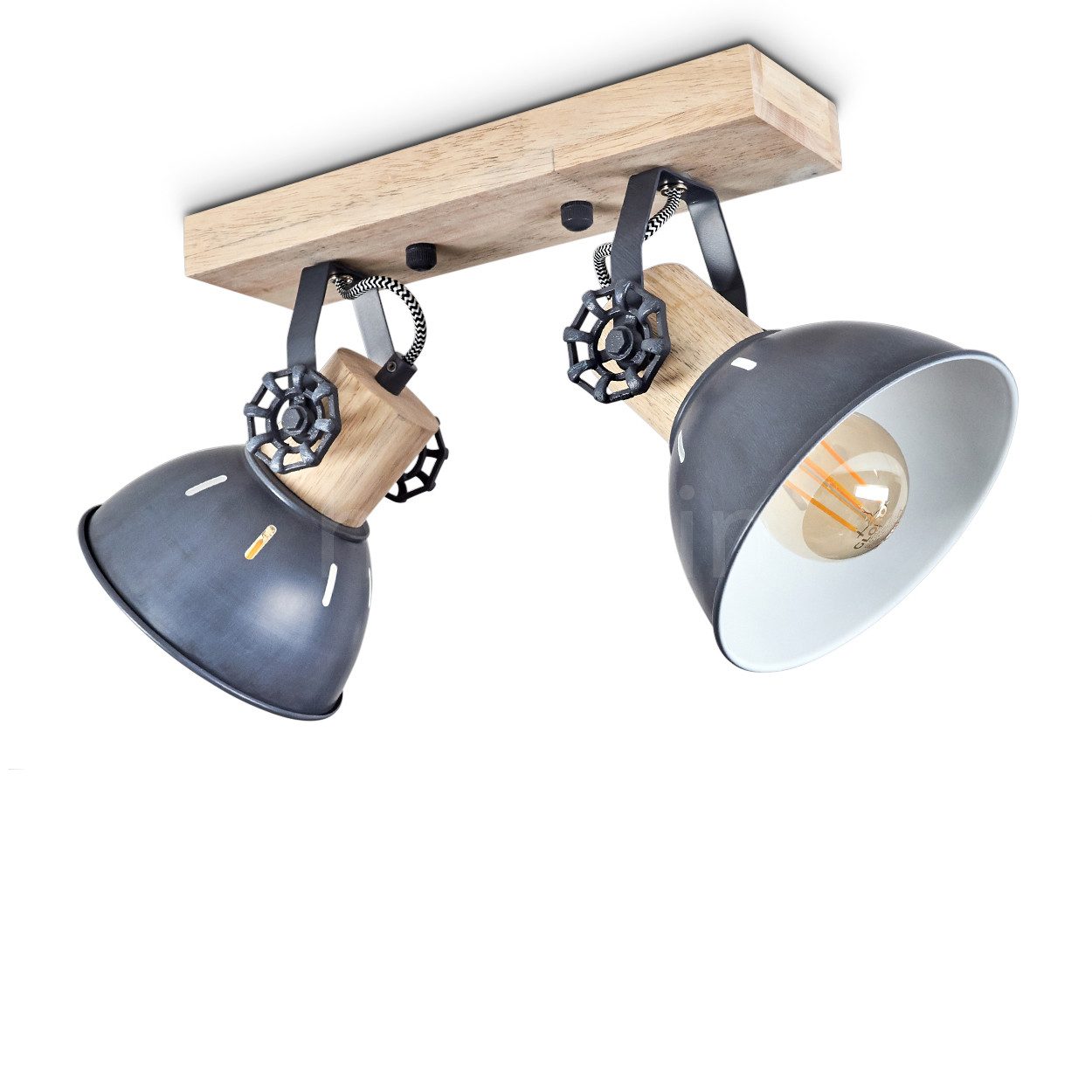 hofstein Deckenleuchte »Cotes« Deckenlampe aus Metall/Holz günstig online kaufen
