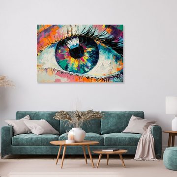 WallSpirit Leinwandbild "Das Auge" Modern Art - moderner Kunstdruck - XXL Wandbild, Leinwandbild geeignet für alle Wohnbereiche