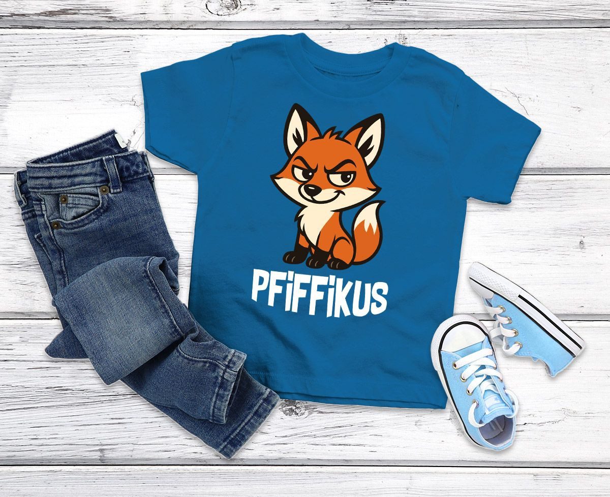 MoonWorks Print-Shirt Kinder T-Shirt Jungen Pfiffikus Witziges Fuchs Tiermotiv Comic Shirt