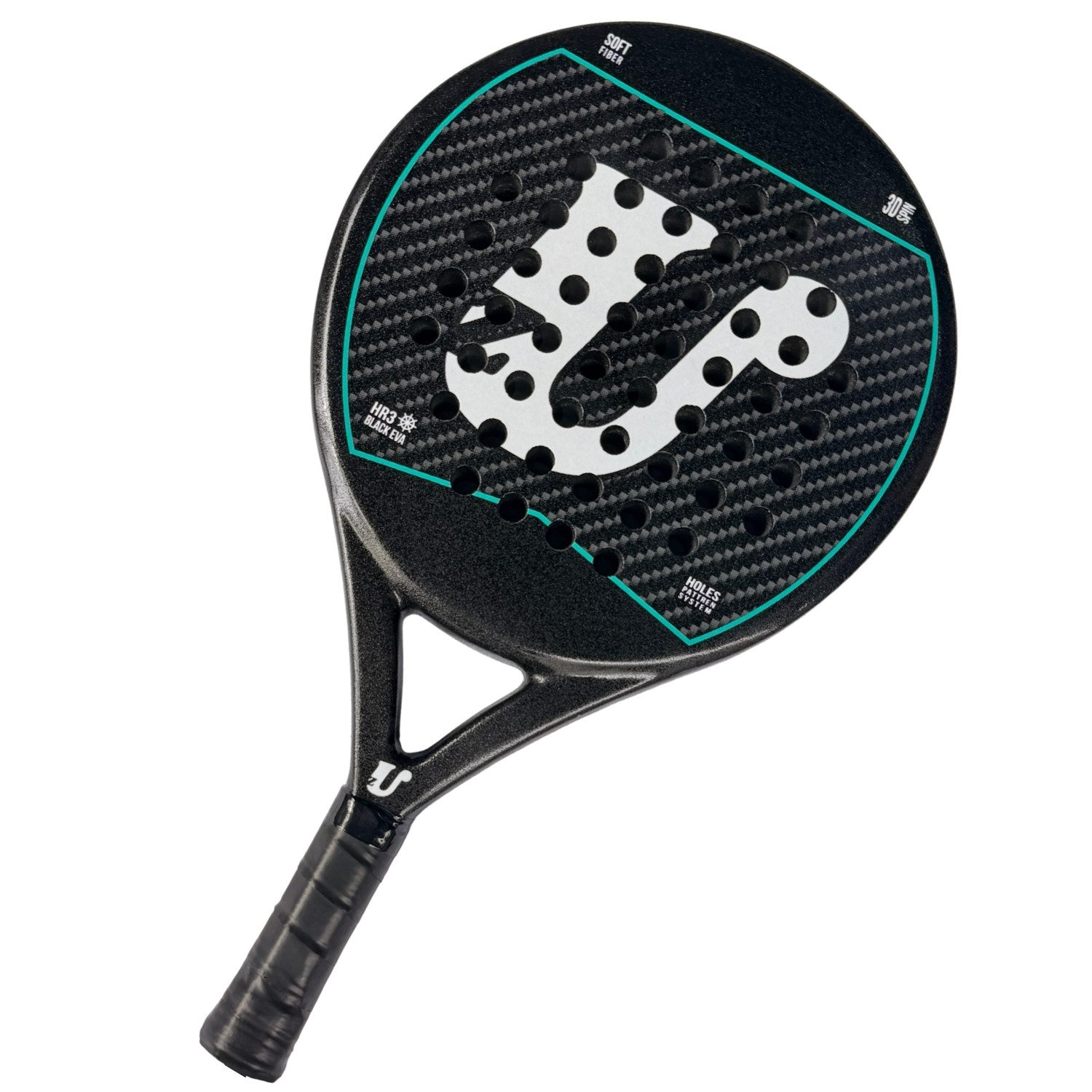 Uzman Padelschläger Padelschläger Fiberglas mit großem Sweet Spot & Tragetasche, ergonomischer Komfortgriff gelochte Schlagfläche