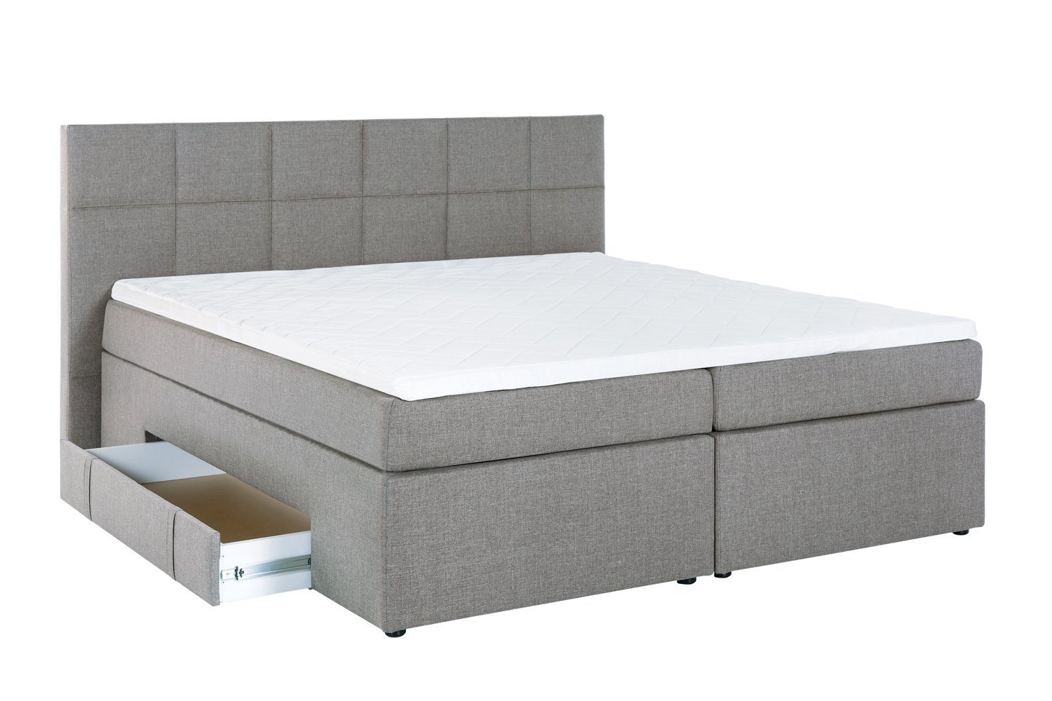 Möbelfreude Boxspringbett Boxspringbett Andybur Hellgrau 200x200 cm H3, Hel günstig online kaufen