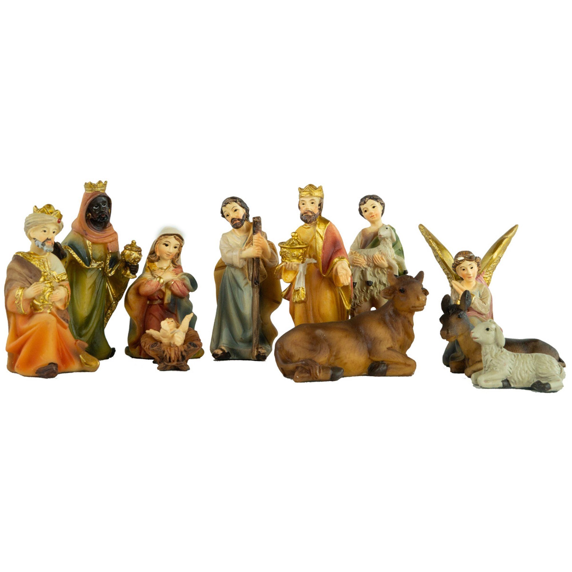 Krippenursel Krippenfigur Krippenfiguren 12-tlg., ca. 7 cm, K 181 (Set, 12 St., 12-tlg), handbemalte Krippenfiguren