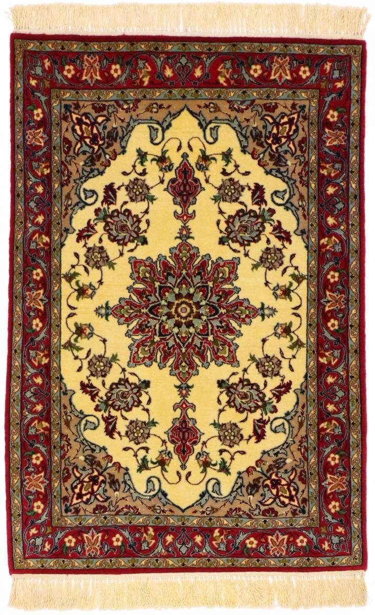 Orientteppich Isfahan Seidenkette 73x106 Handgeknüpfter Orientteppich, Nain Trading, rechteckig, Höhe: 6 mm