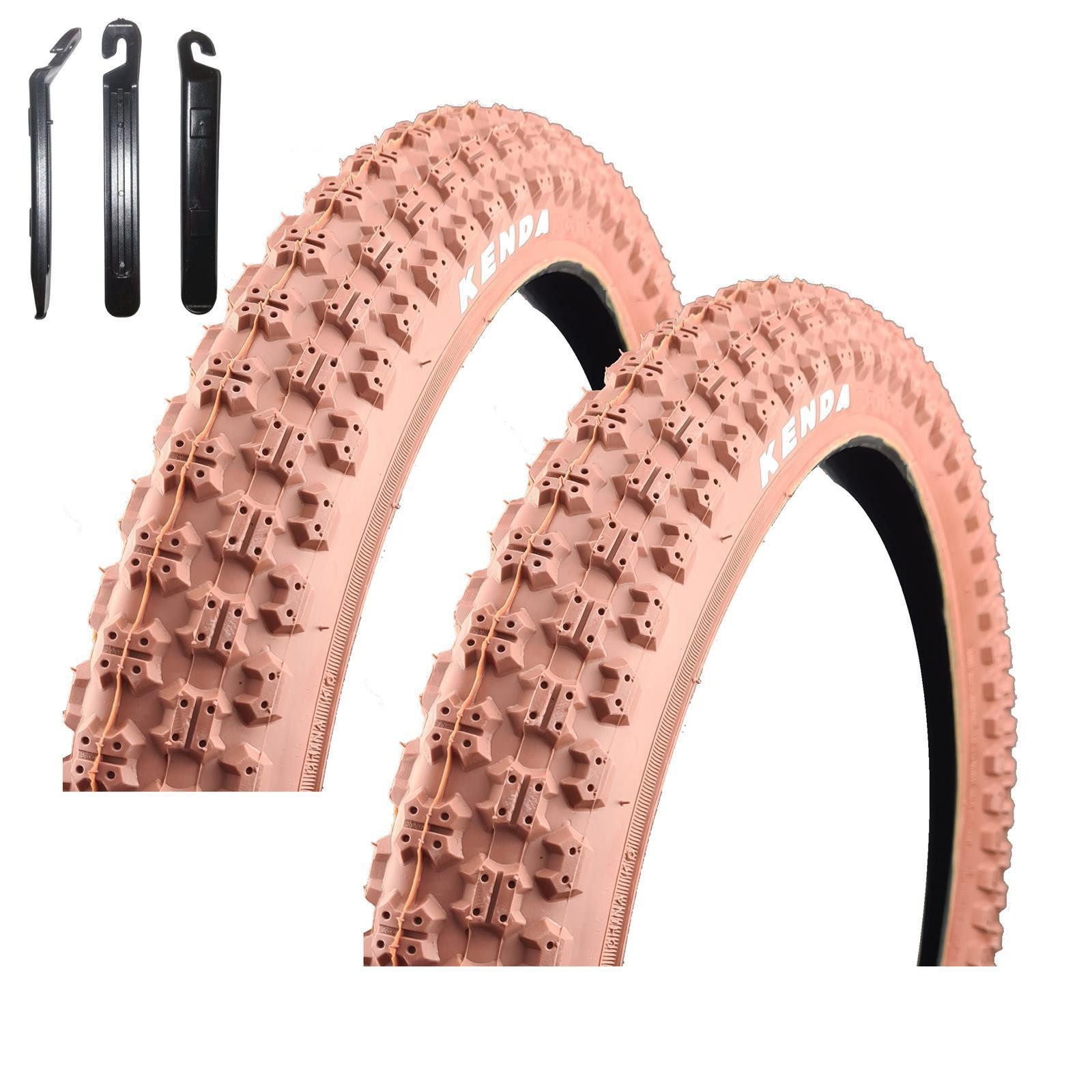 maxxi4you Fahrradreifen 2 x Kenda K-51 BMX 20 x 2,25 (58-406) Braun inkl. Reifenheber
