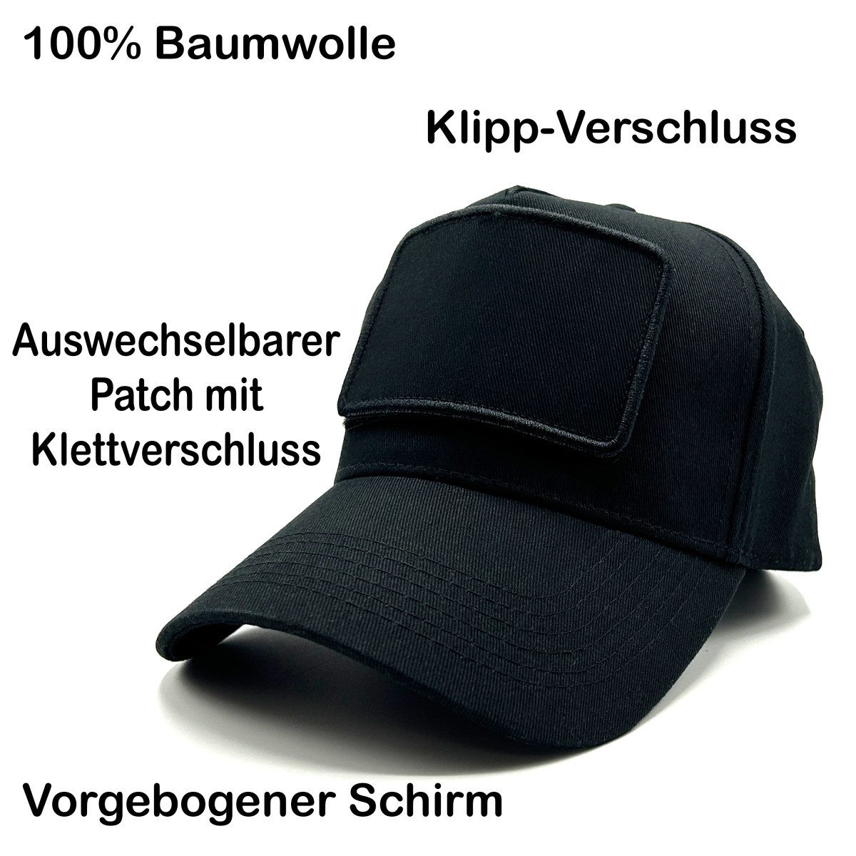Herzbotschaft Baseball Cap Schirmmütze mit Spruch auf Patch NÖ - Einfach nö One Size durch verstellbaren Klip-Verschluss